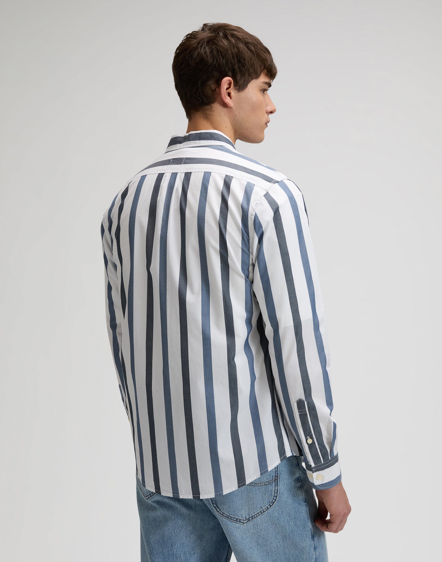 Lee Down in Tonal Rivet Navy Stripe