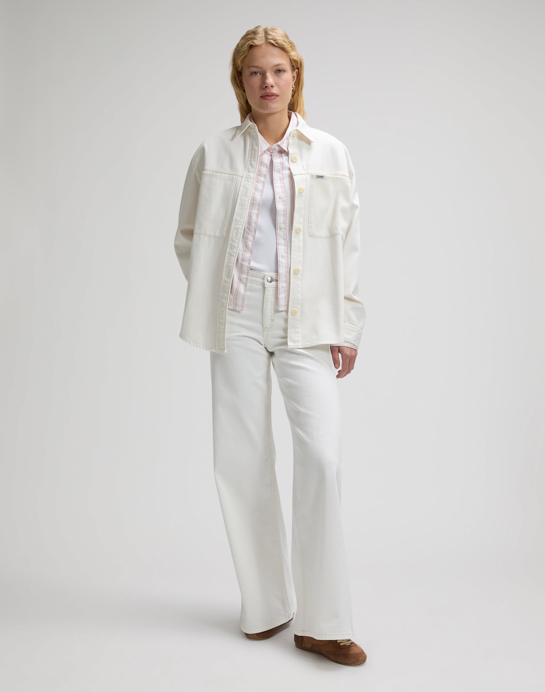 Utility Overshirt in Powder White Shirts Lee