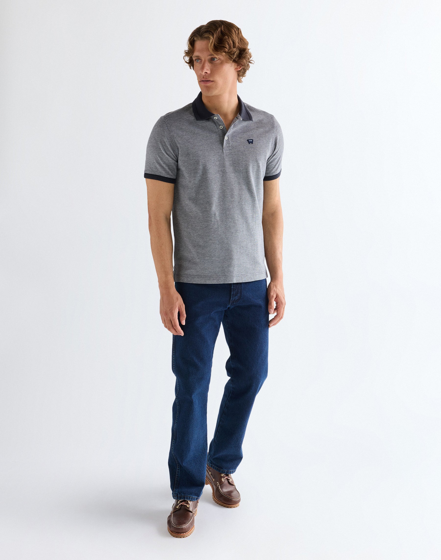 Refined polo shirt in dark navy