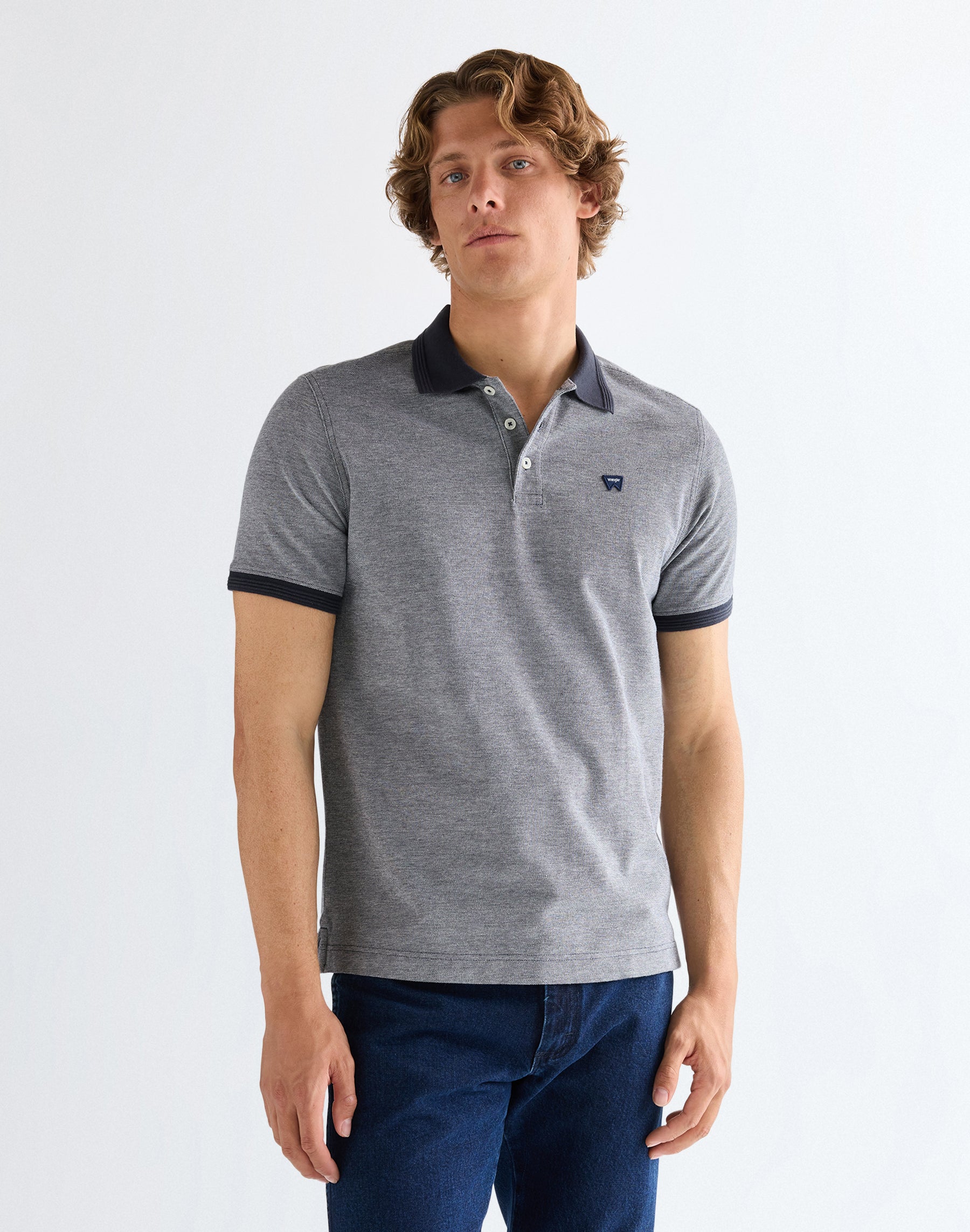 Refined polo shirt in dark navy