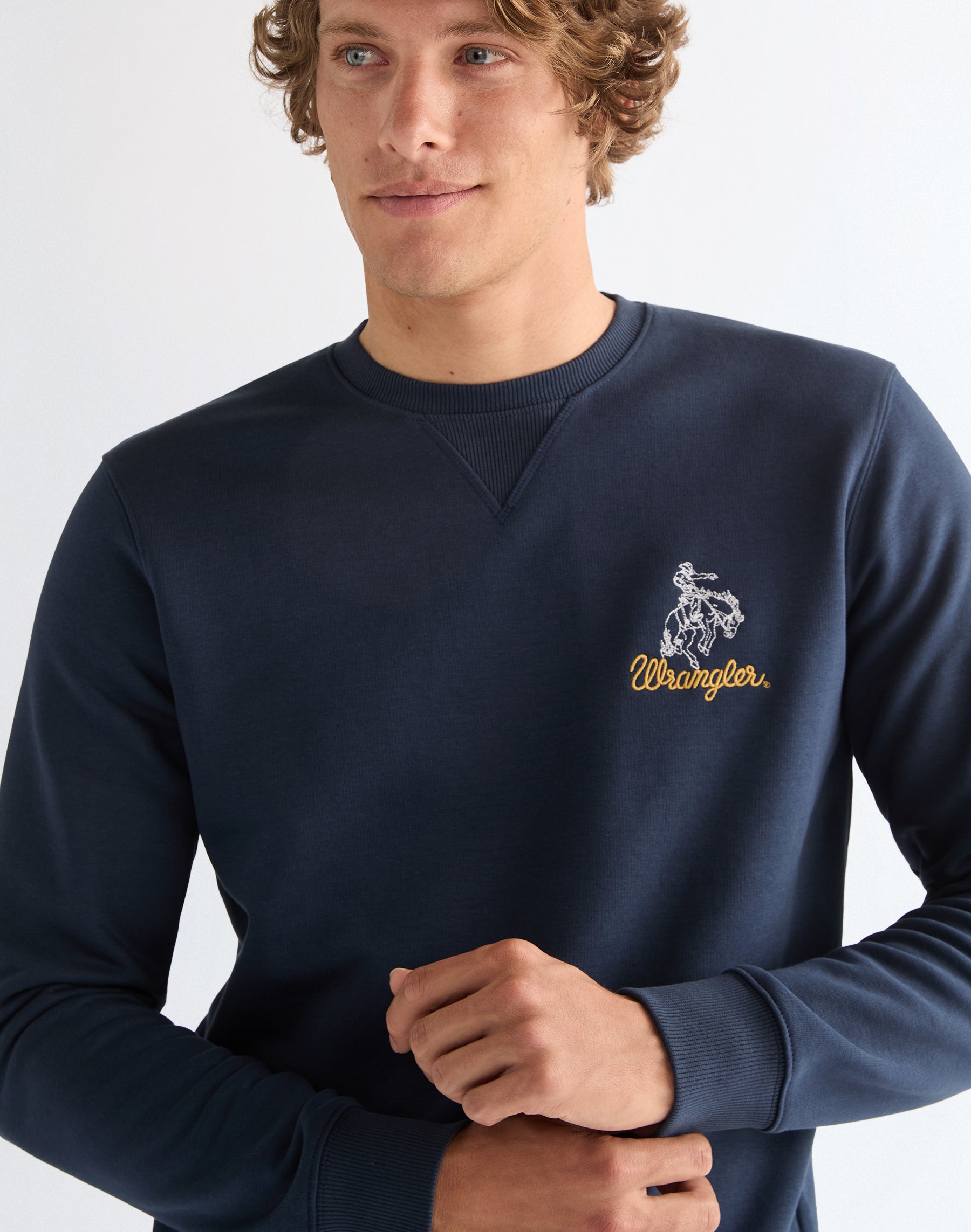 Embroidery Crew in Navy