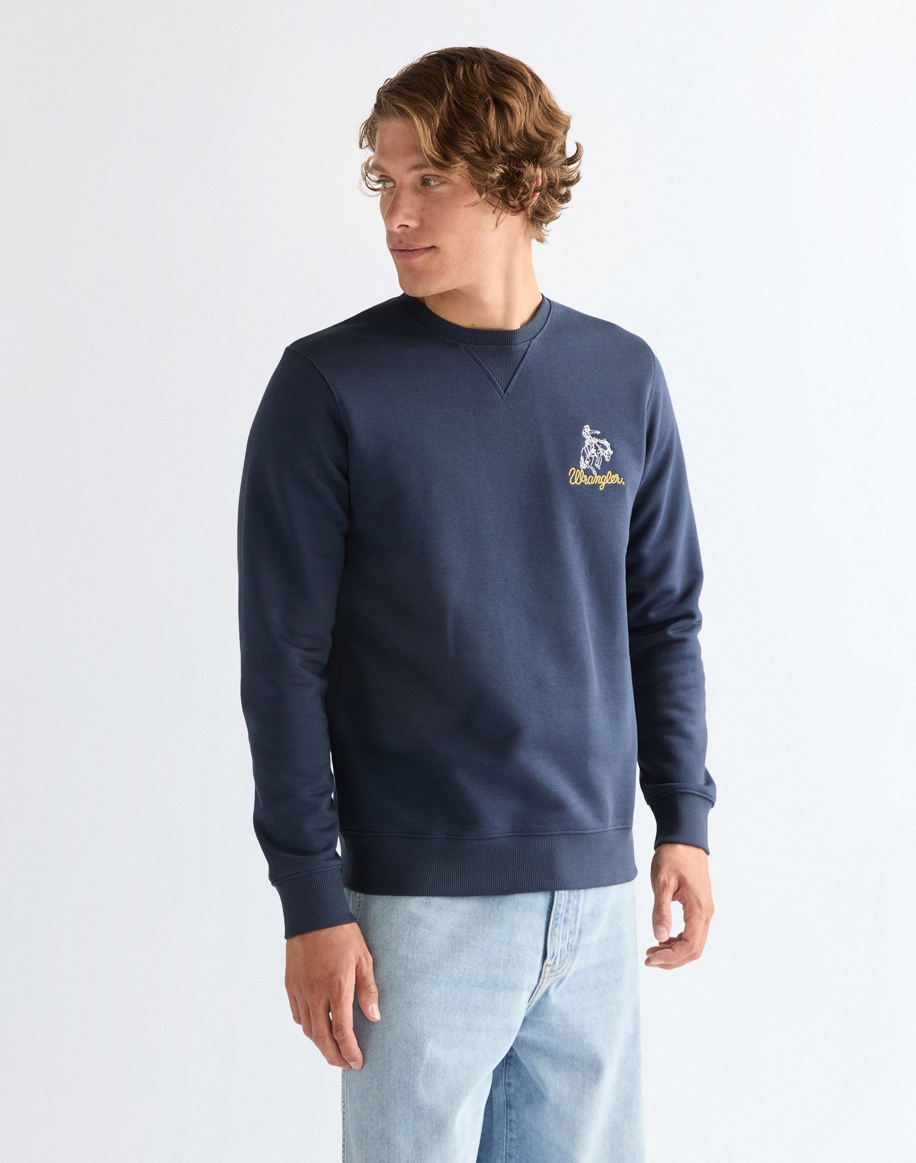 Embroidery Crew in Navy
