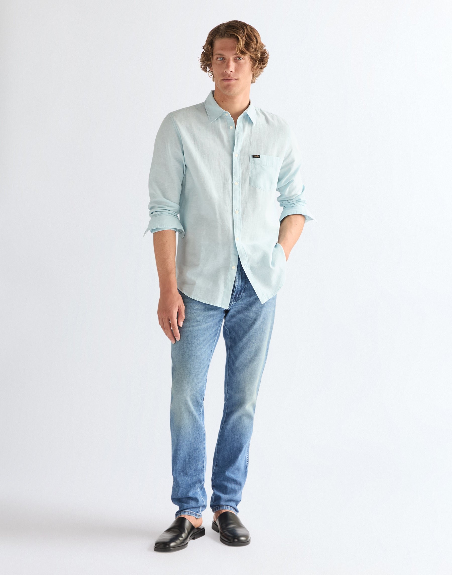 1 pocket shirt in Forget Me Not Shirts Wrangler