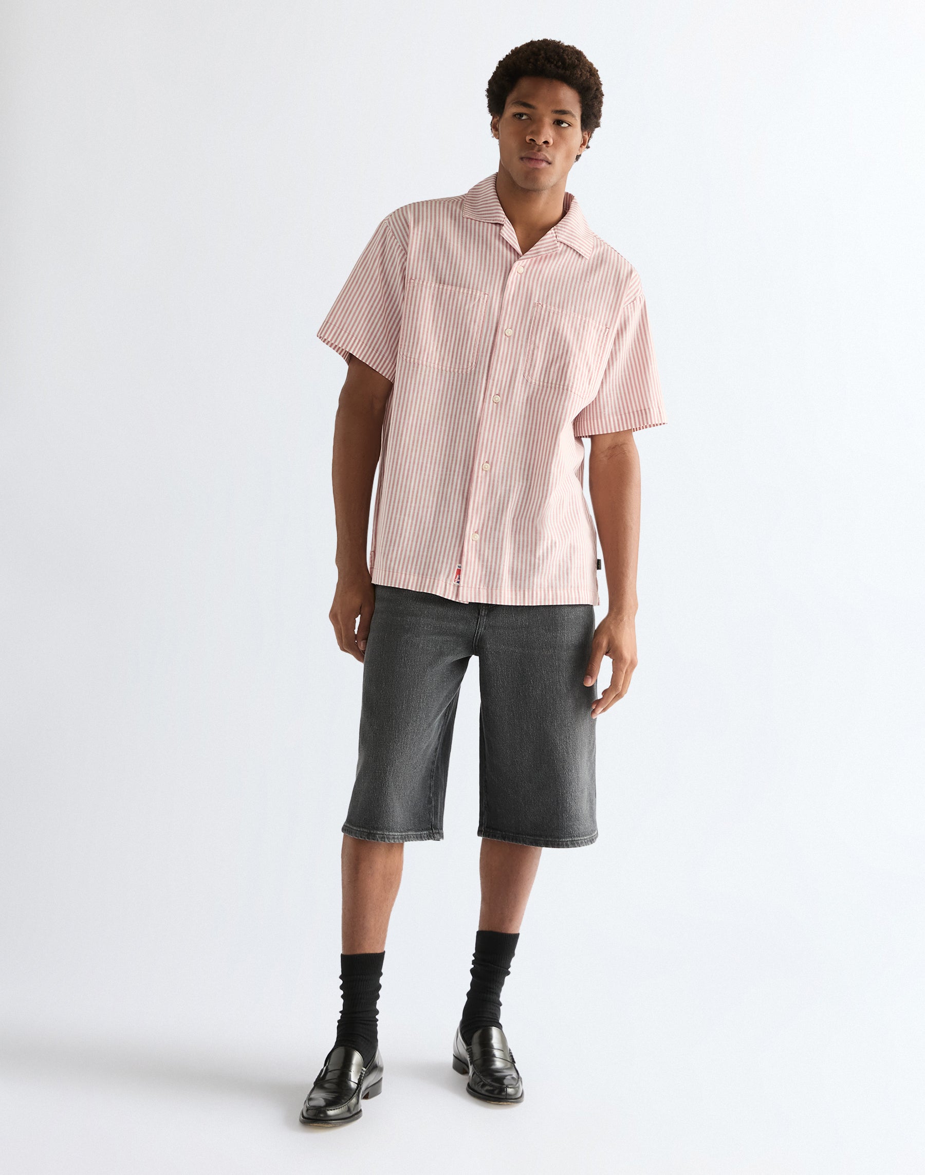 Short-sleeved resort shirt in dusty rose Shirts Wrangler