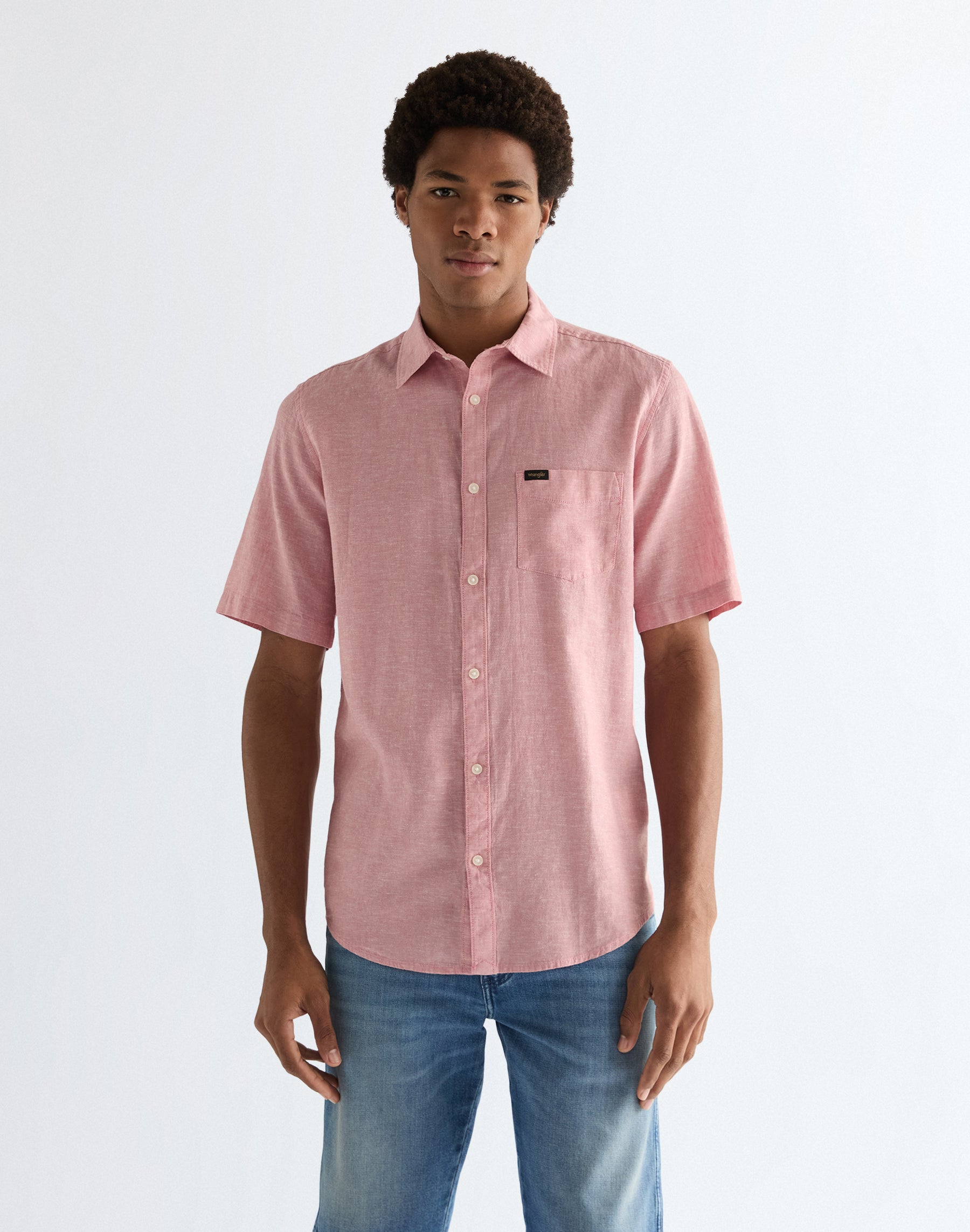 Short-sleeved 1-pocket shirt in dusty rose Shirts Wrangler