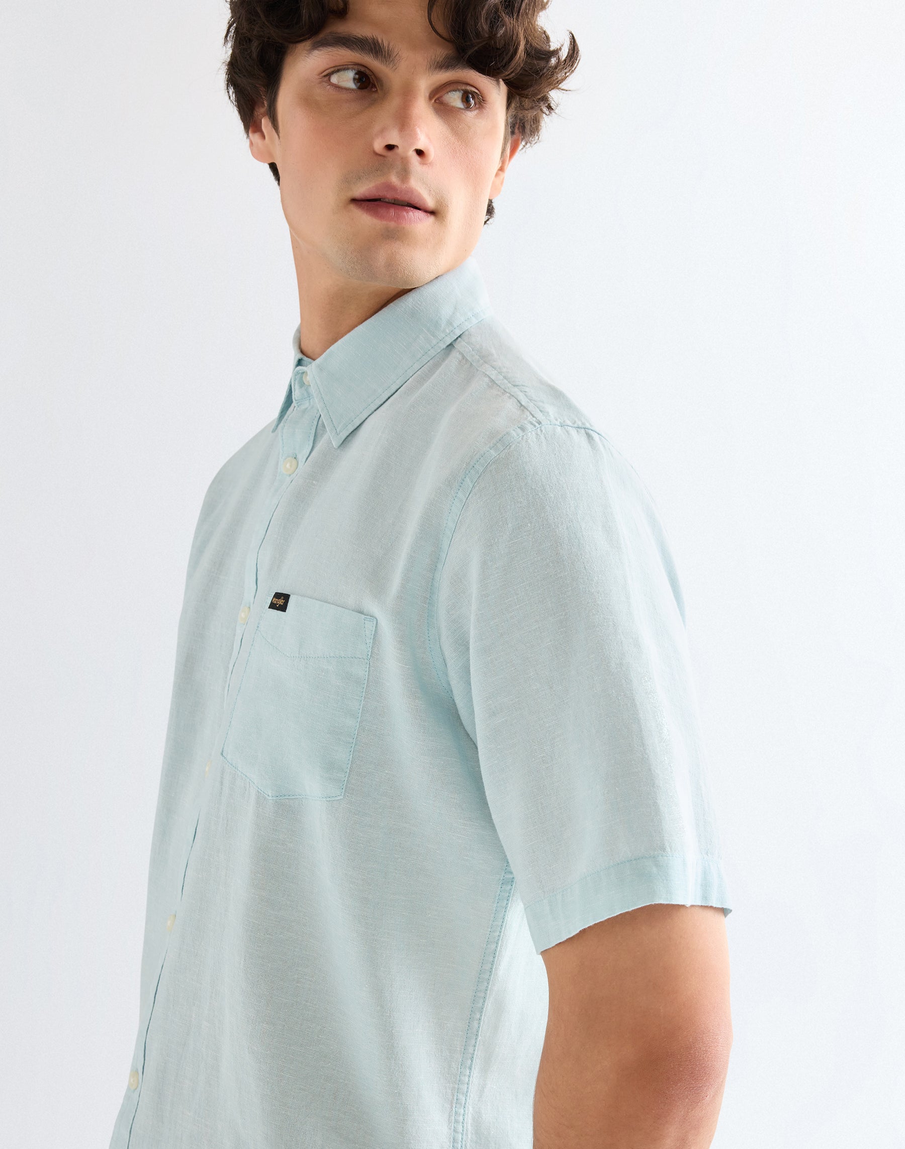 Short-sleeved 1-pocket shirt in Forget Me Not Shirts Wrangler