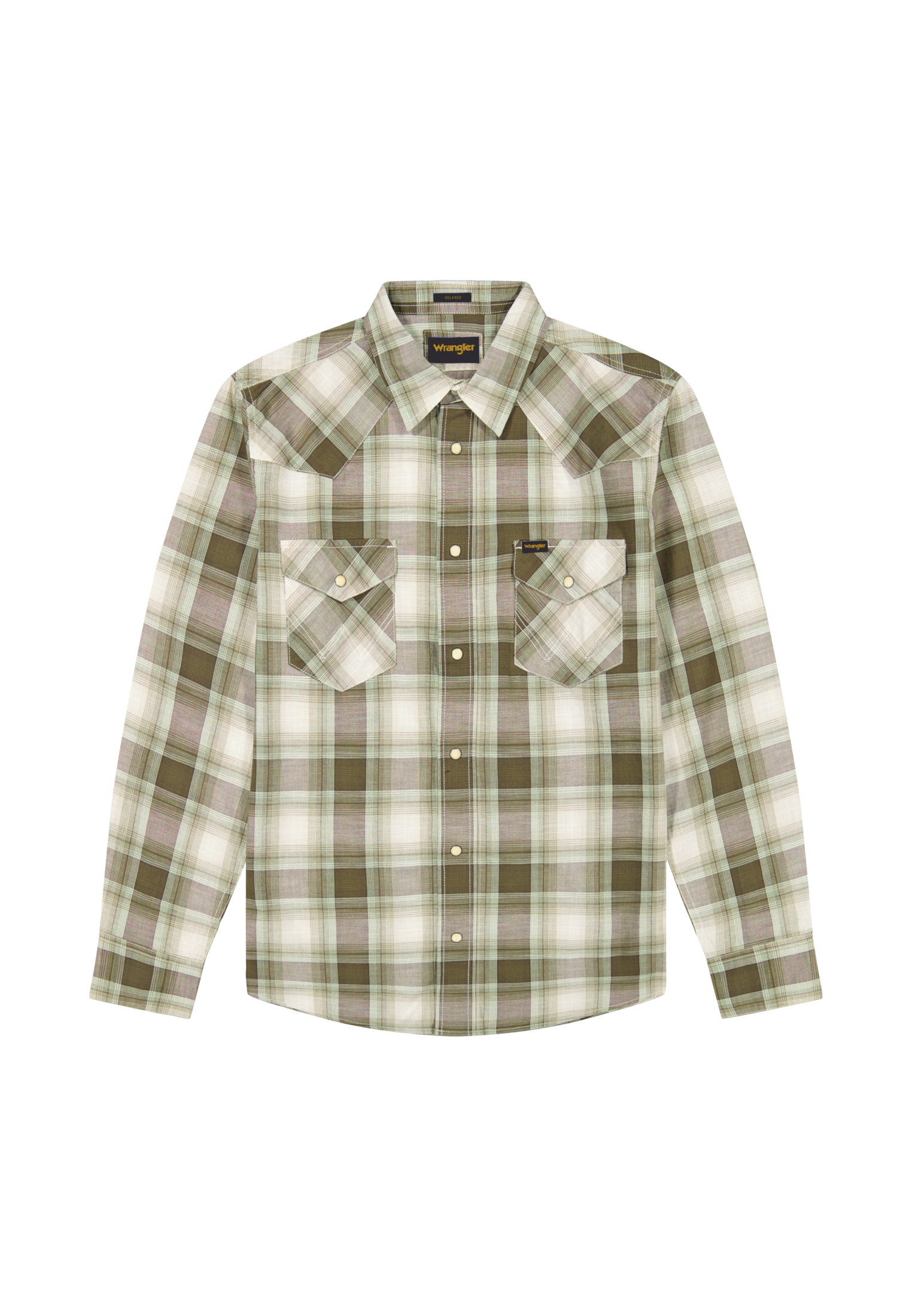 Western in Green Tan Shirts Wrangler