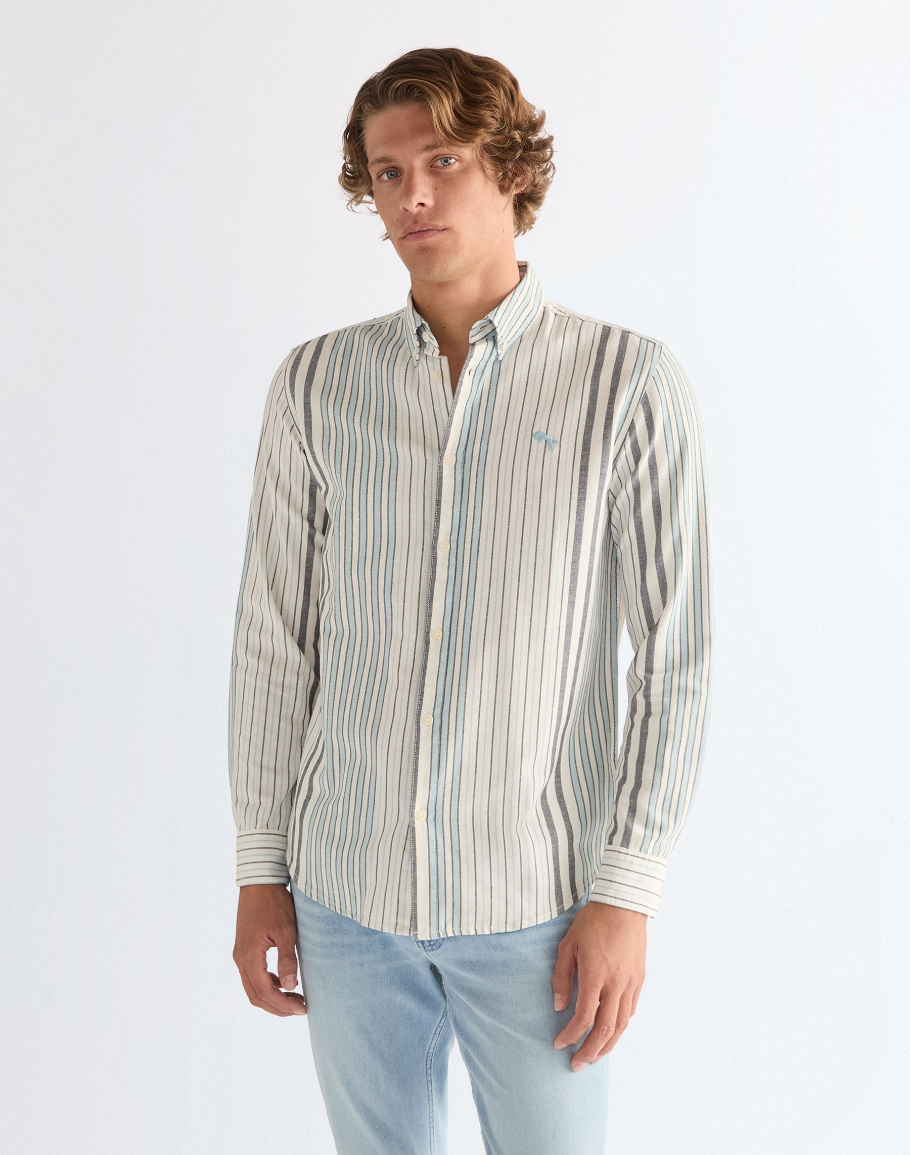 Oxford Shirt in White Blue Shirts Wrangler
