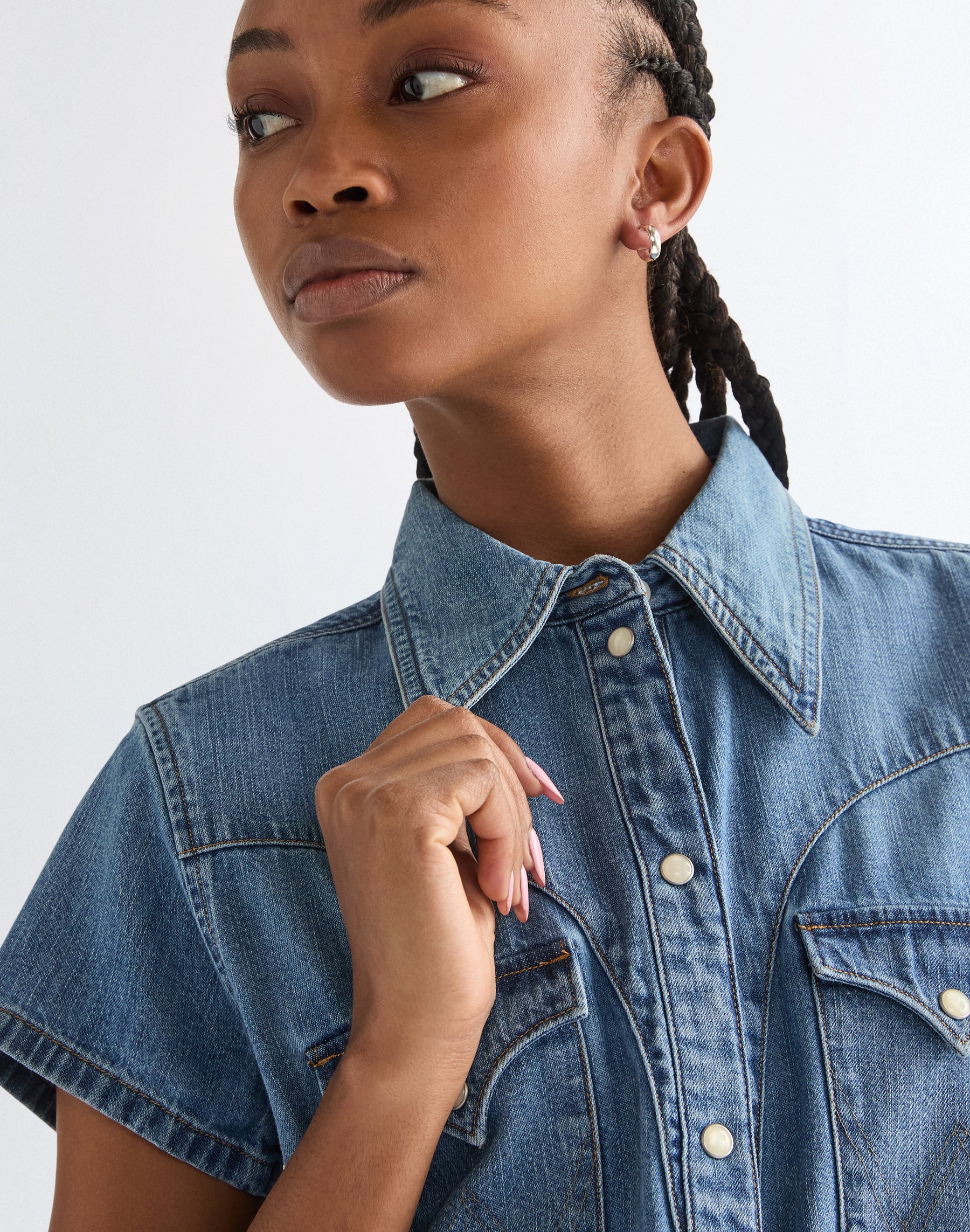 Stylized Western Short Sleeve Shirt Western Hazy Horizon