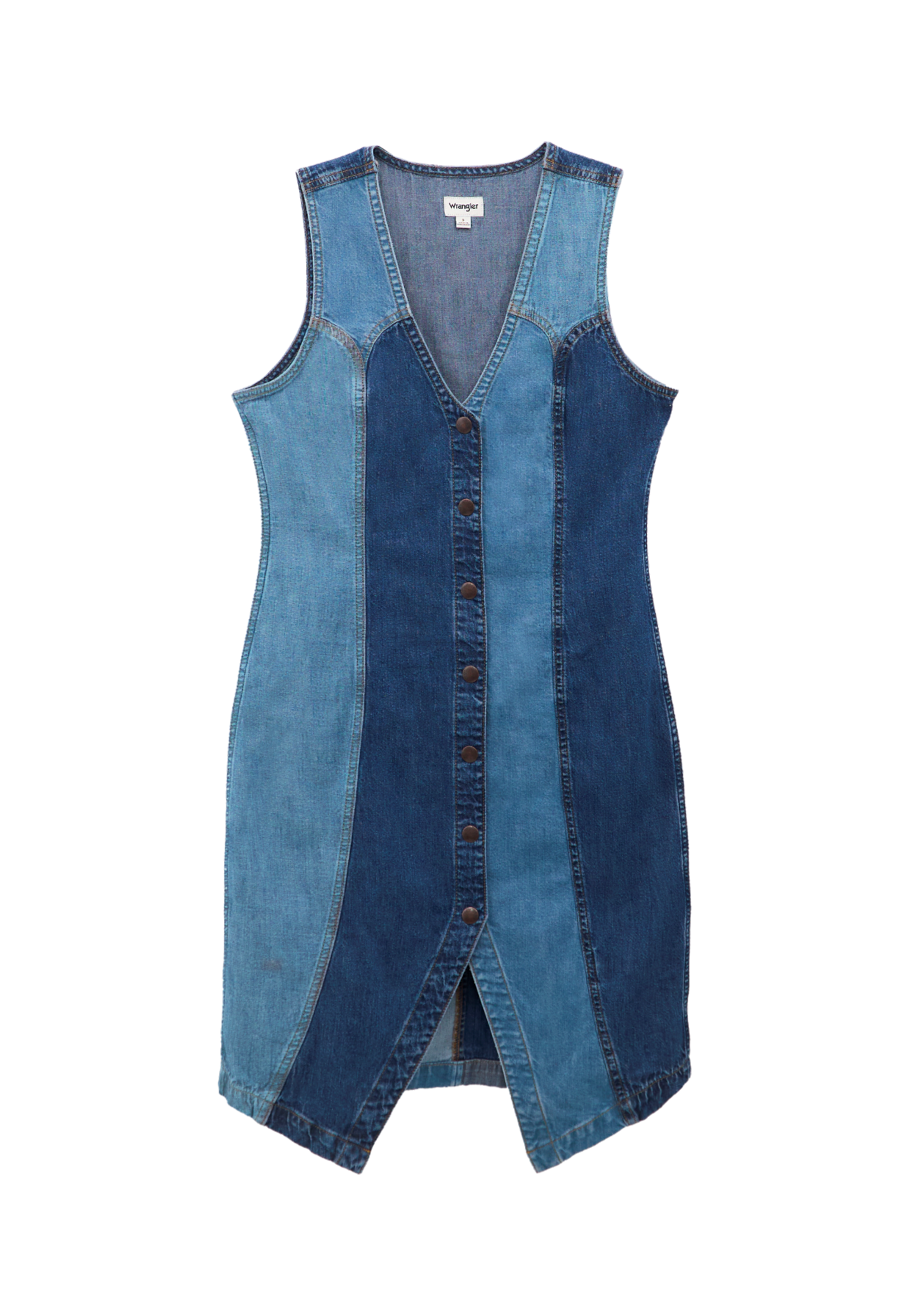 Vest dress in patchwork