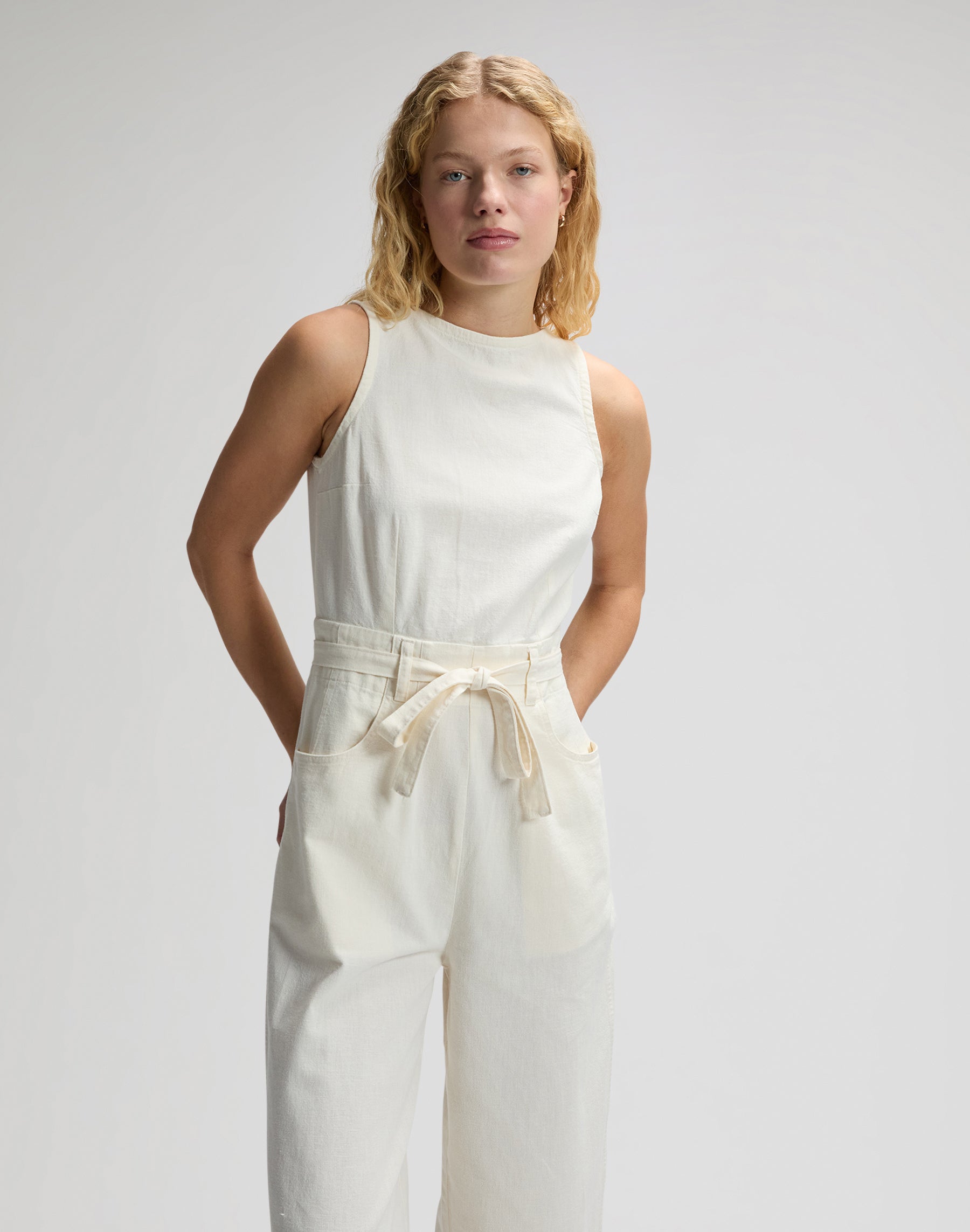 Boatneck jumpsuit in natural Overall Lee