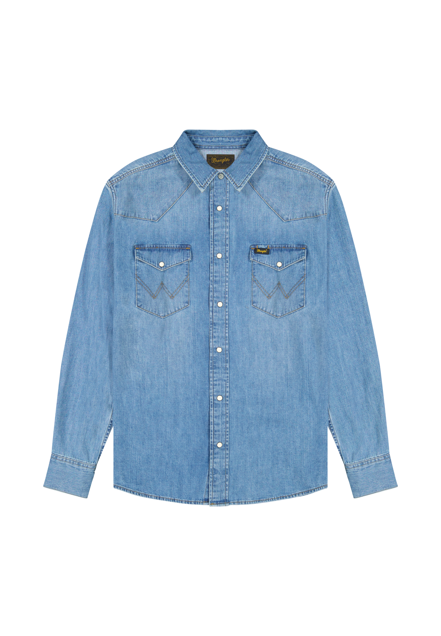 Western in Mid Light Wash Shirts Wrangler