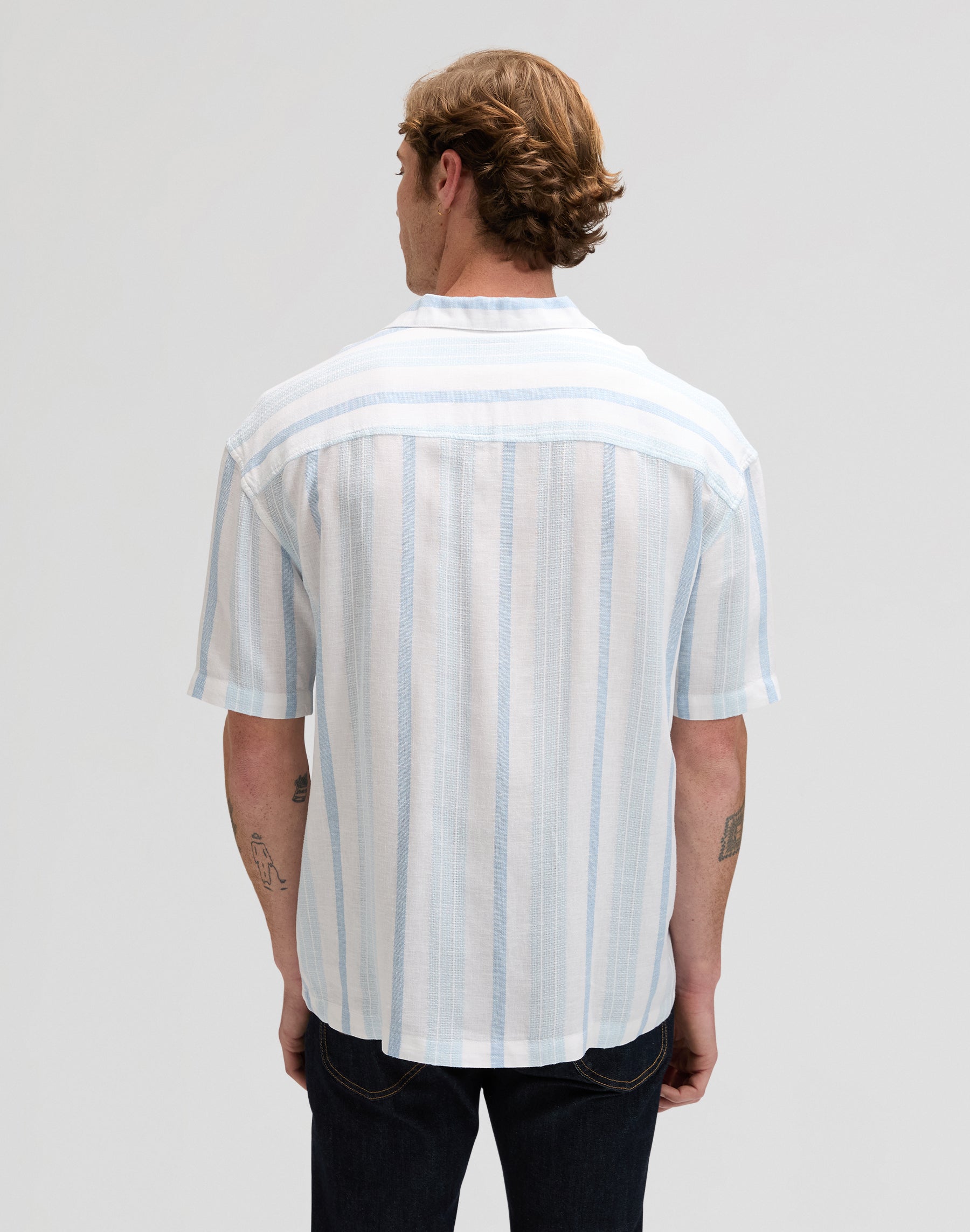Rlx Resort Shirt in Beau Blue Stripe Shirts Lee