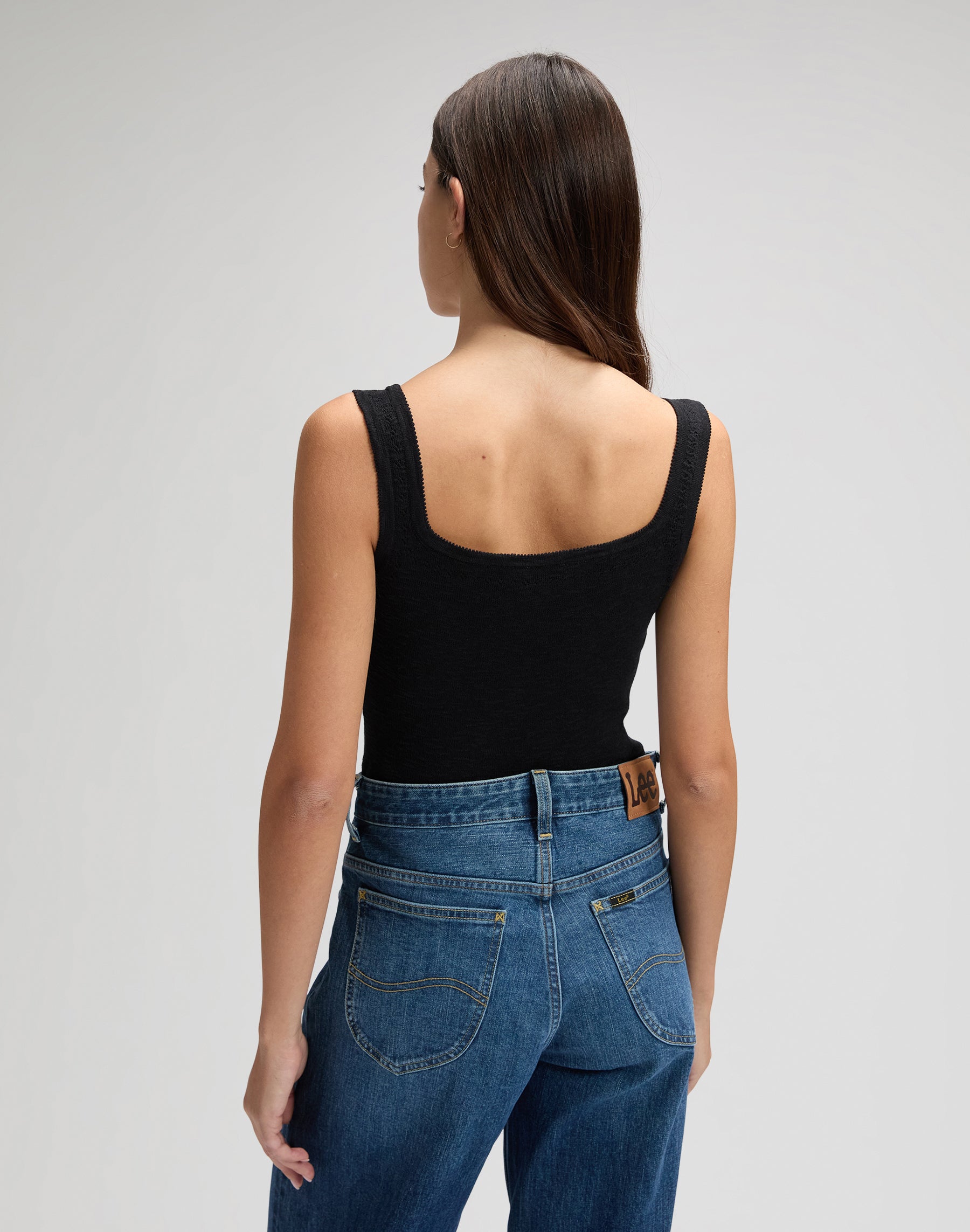 Knitted tank top in black