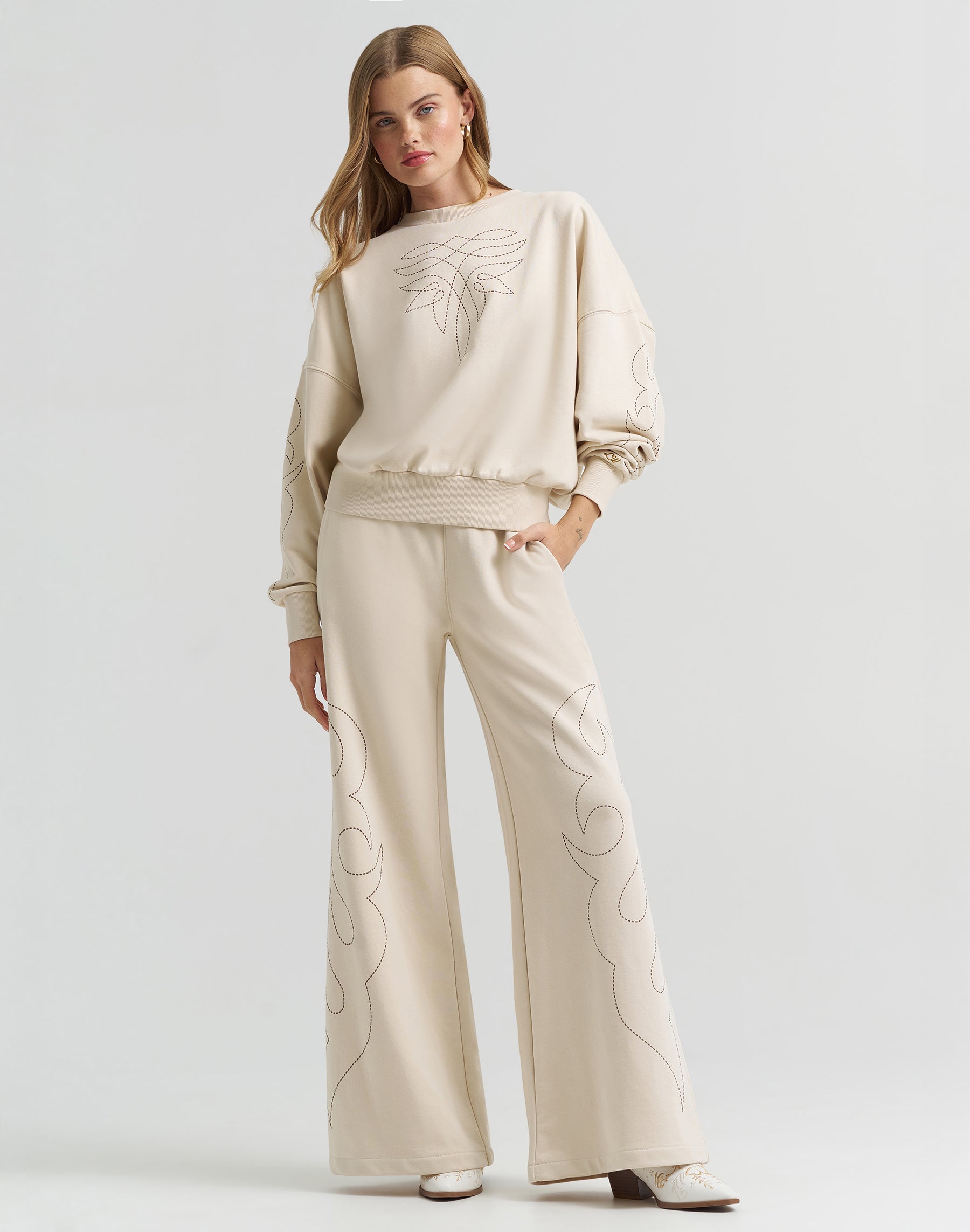 Cowboy sweatshirt in cream