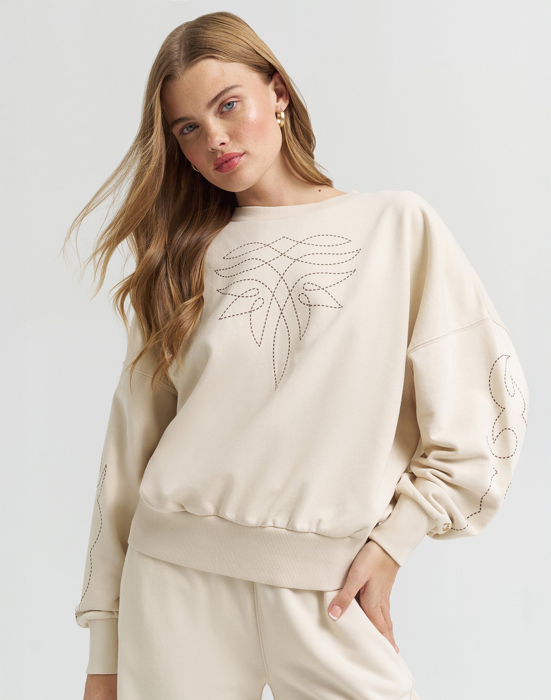 Cowboy sweatshirt in cream