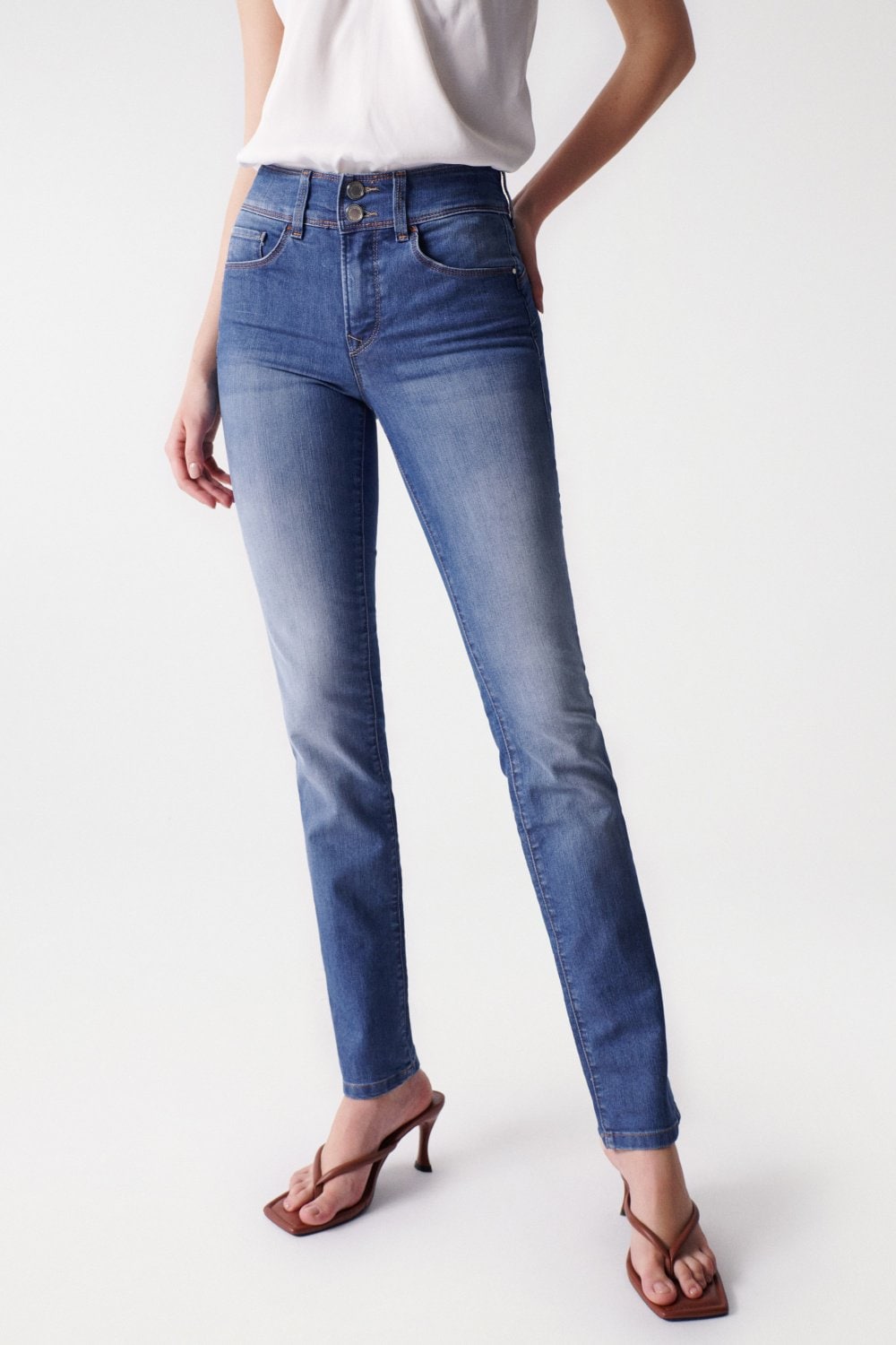 Secret Slim Push-In in Medium Wash Jeans Salsa Jeans   