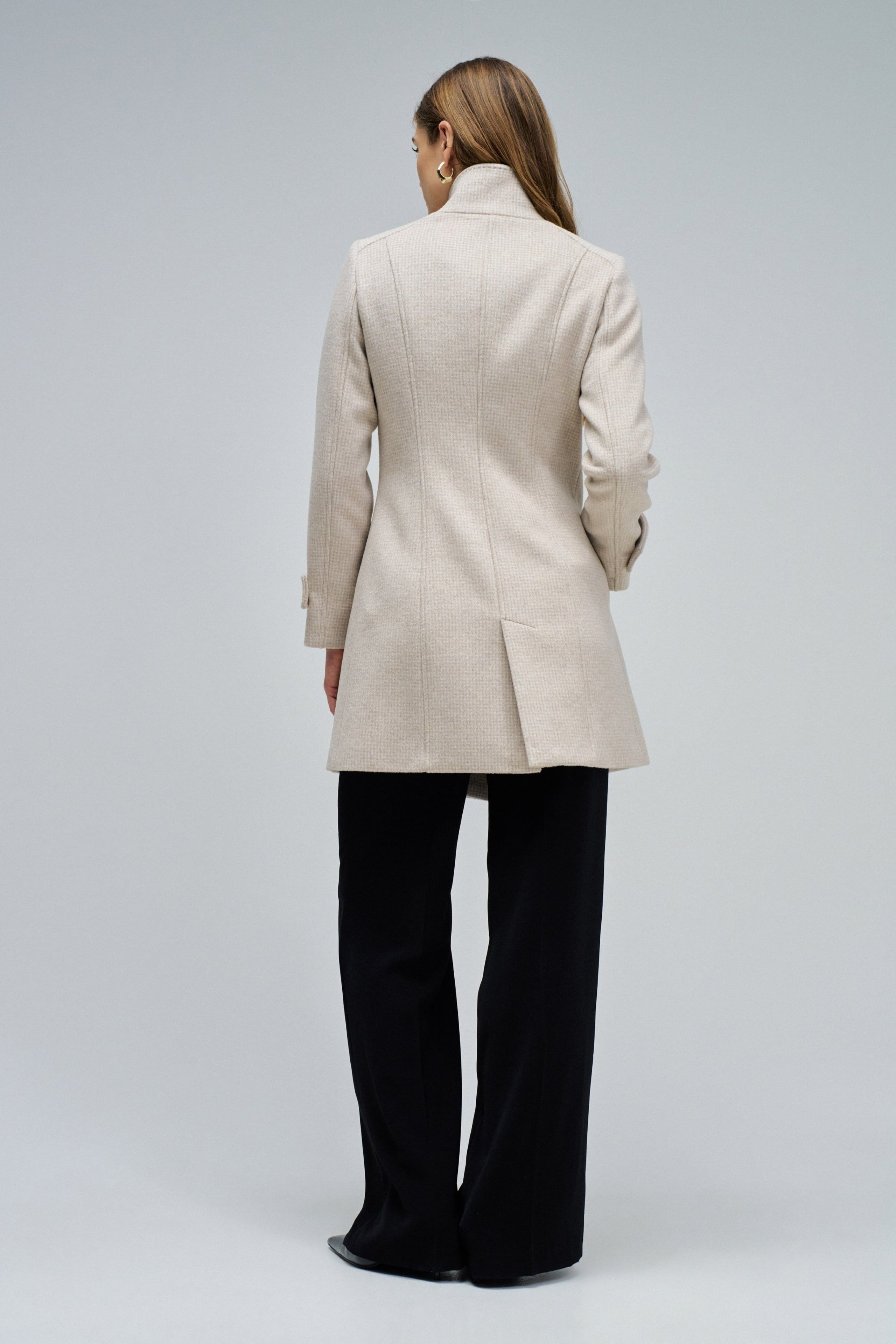 Grace Long Woolen Coat in Light Beige V1 Jackets Salsa Jeans