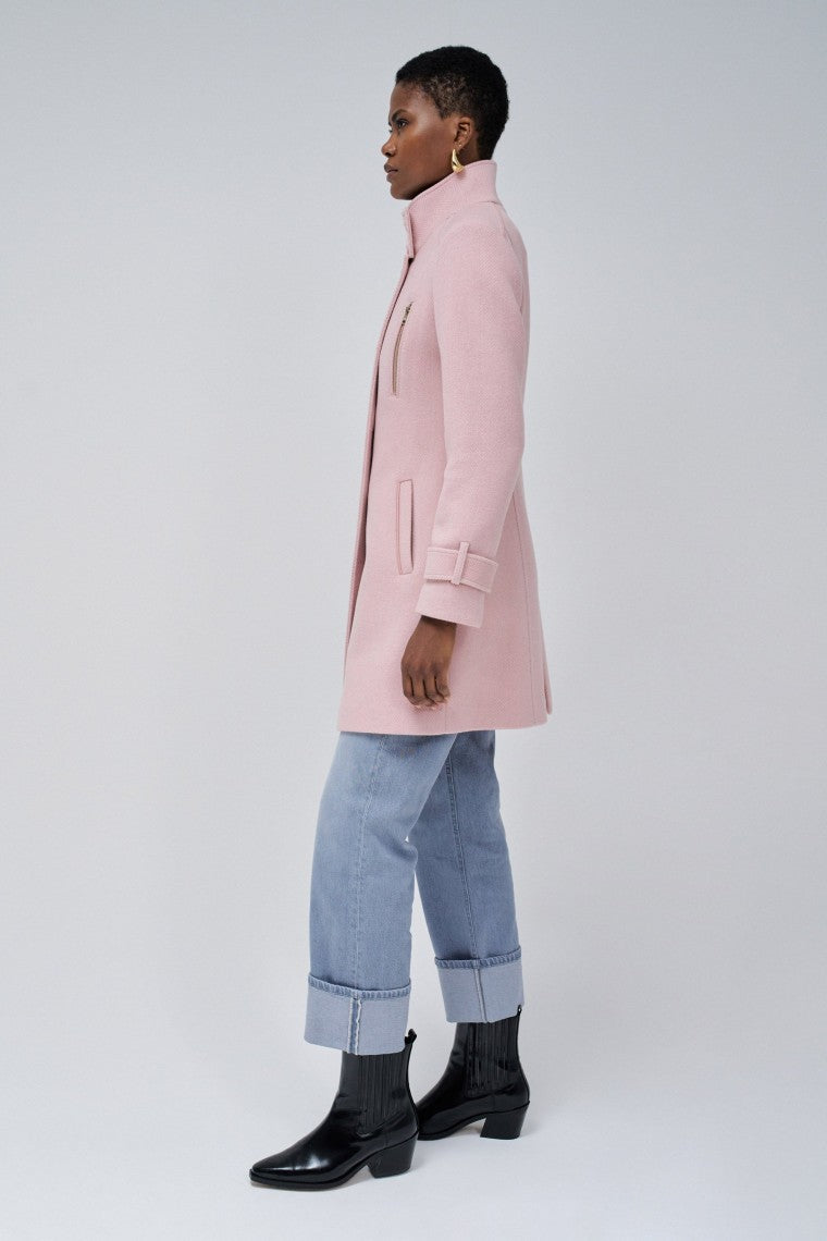 Grace Long Woolen Coat in Medium Pink V2 Jackets Salsa Jeans   