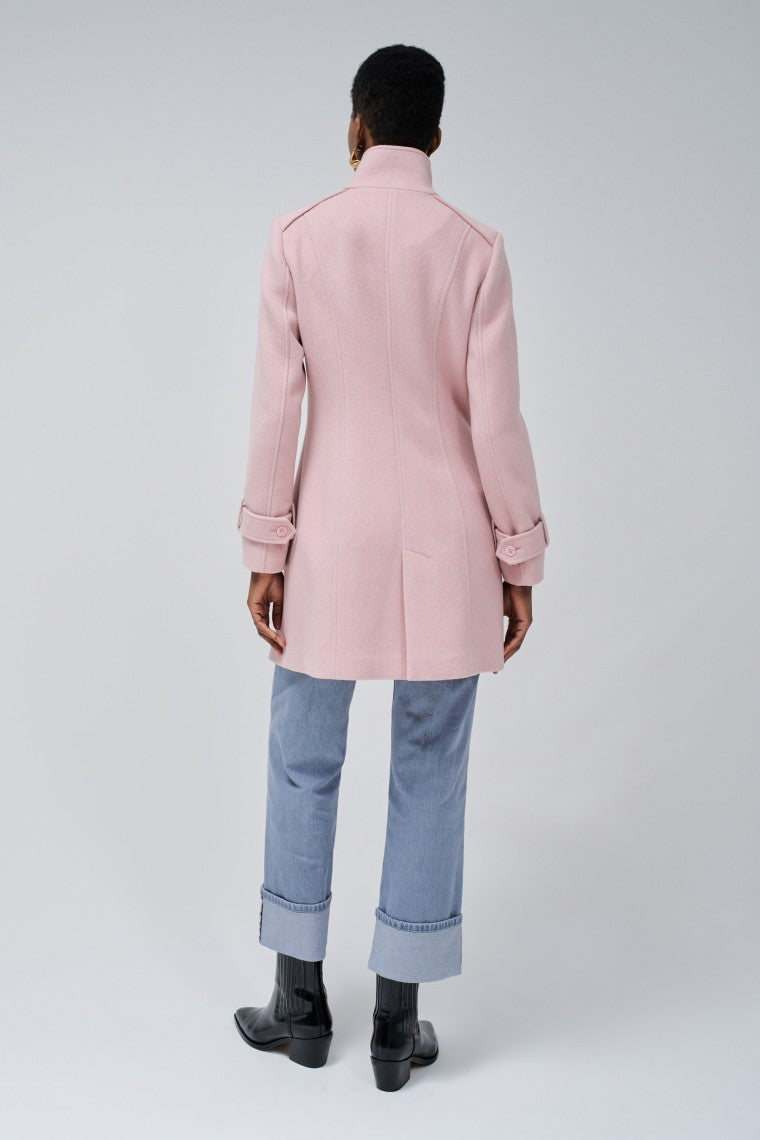 Grace Long Woolen Coat in Medium Pink V2 Jackets Salsa Jeans   