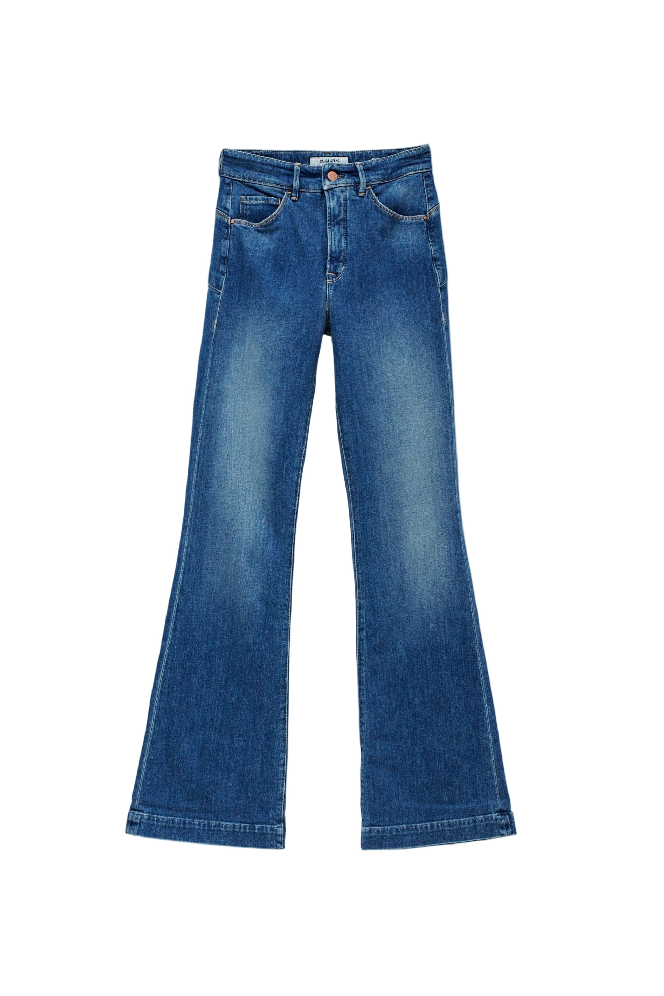 Faith Flare in medium wash jeans Salsa Jeans