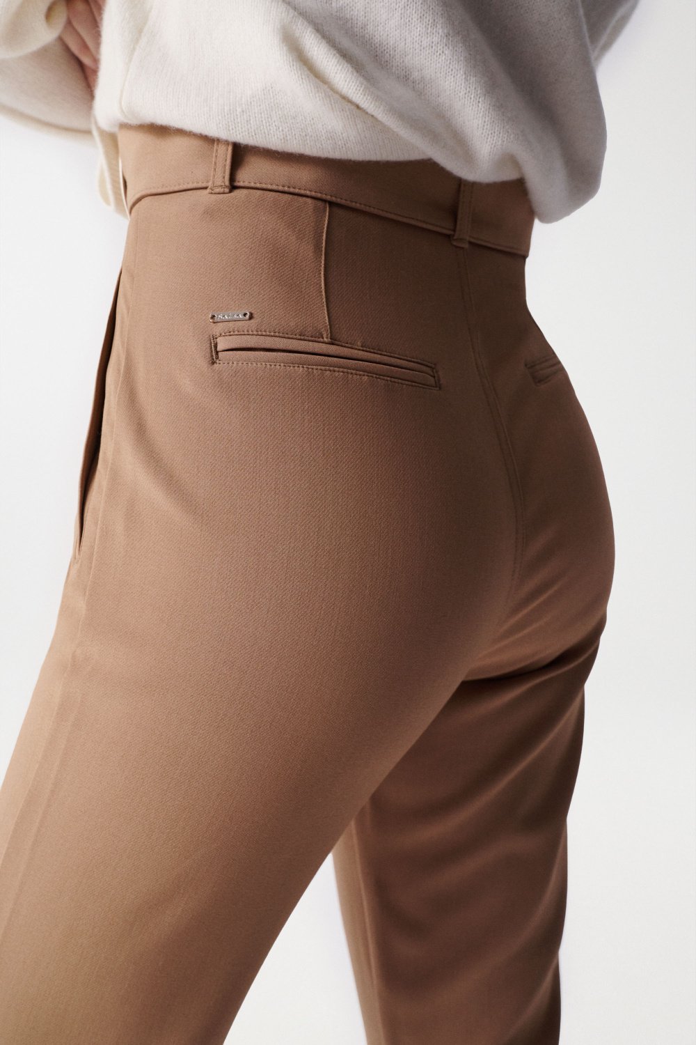 Chino Cropped Slim High Waist in Light Beige Pants Salsa Jeans   