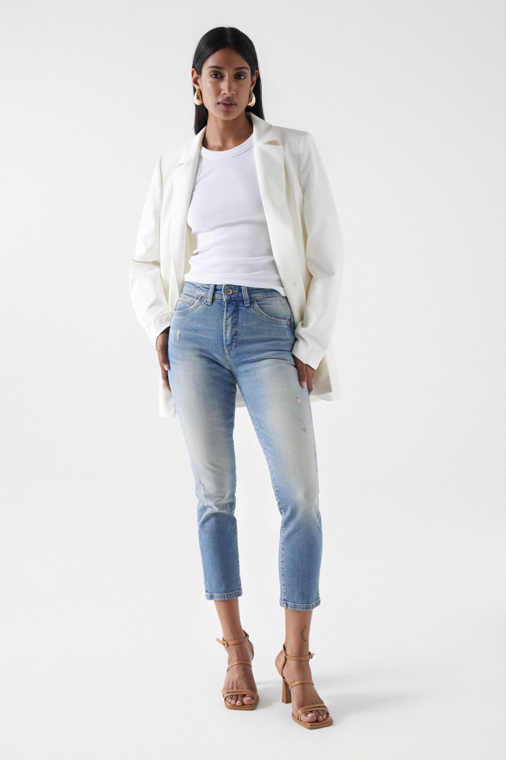 Faith Cropped Slim in Medium Light Jeans Salsa Jeans   