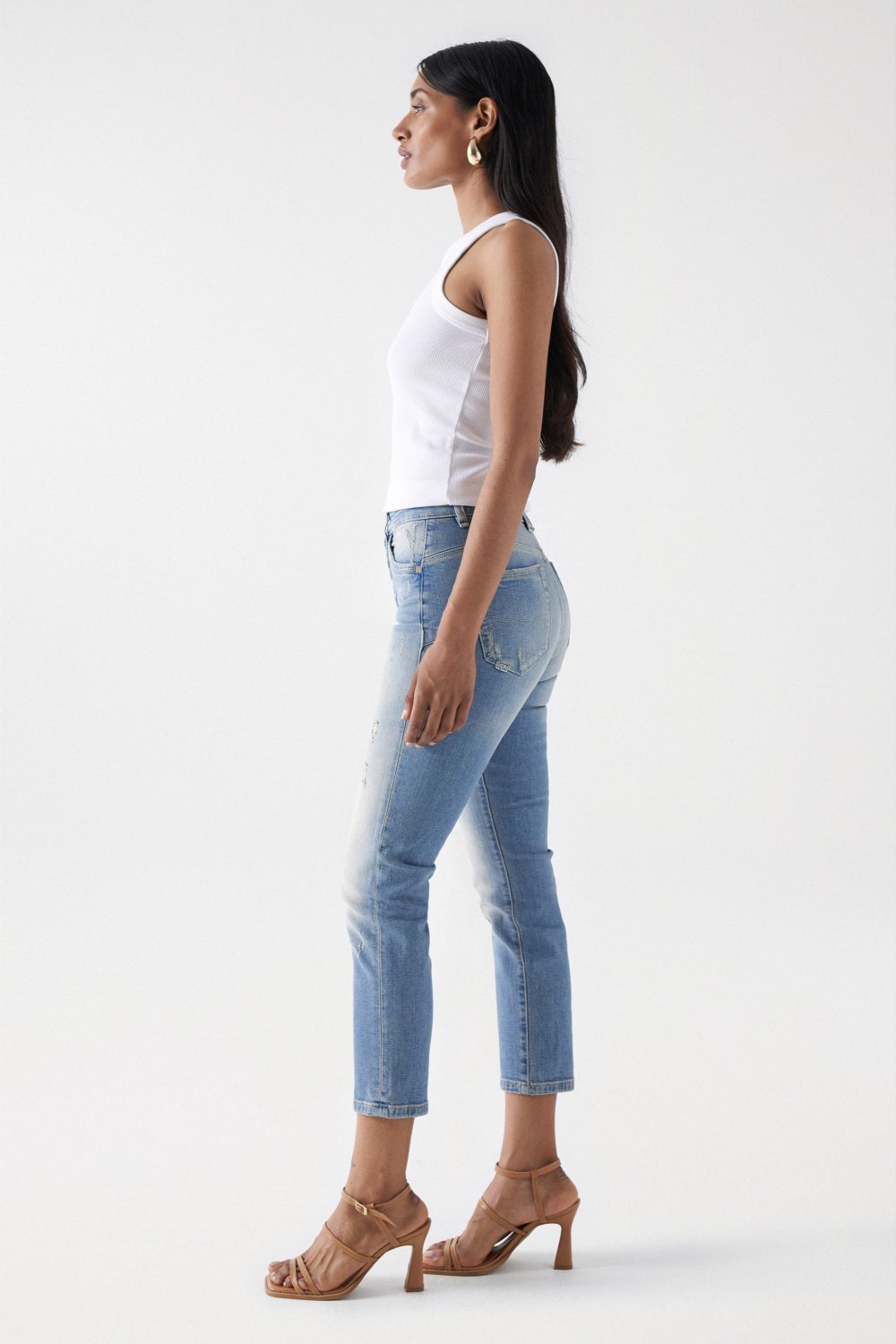 Faith Cropped Slim in Medium Light Jeans Salsa Jeans   