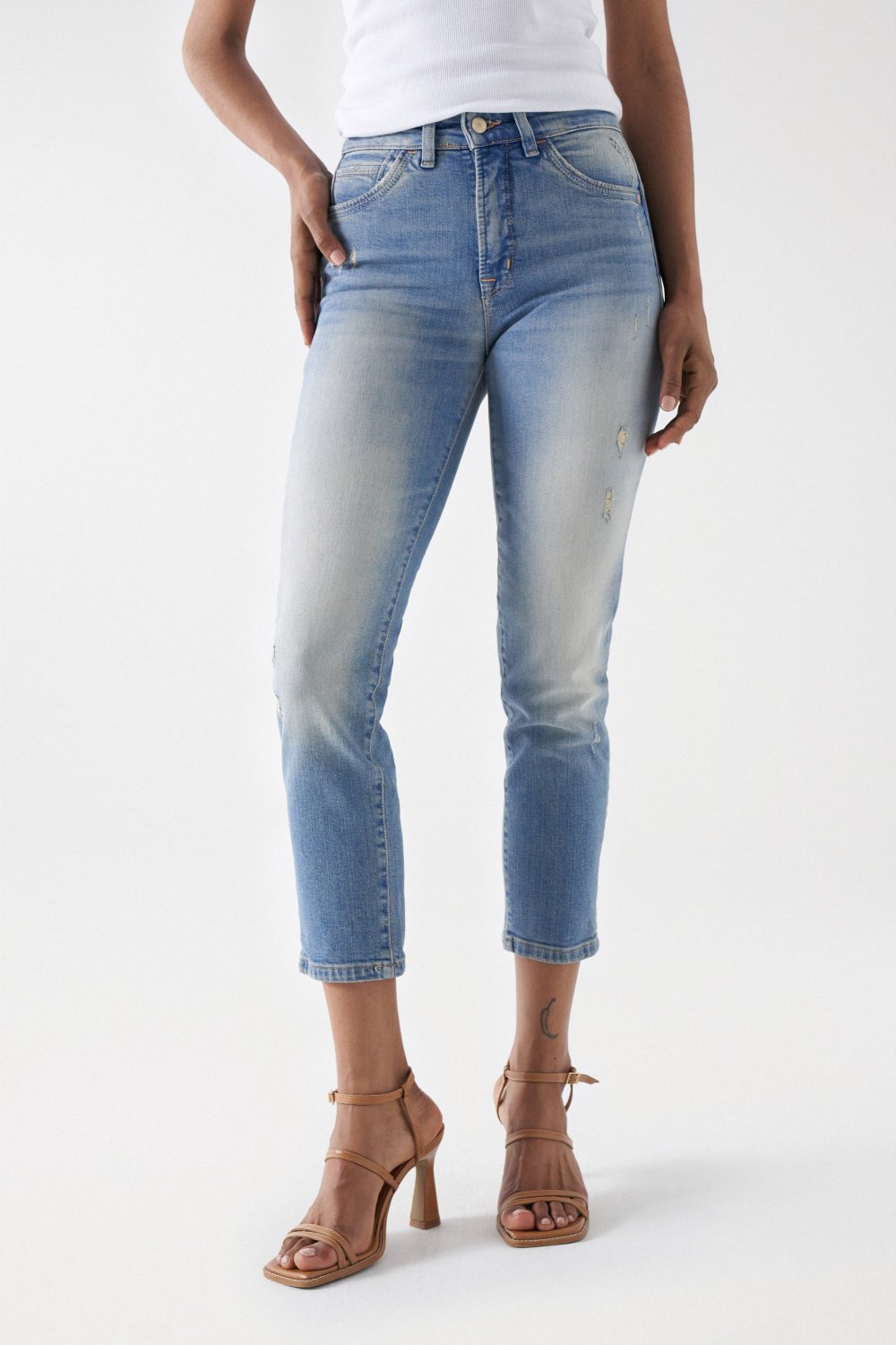 Faith Cropped Slim in Medium Light Jeans Salsa Jeans   