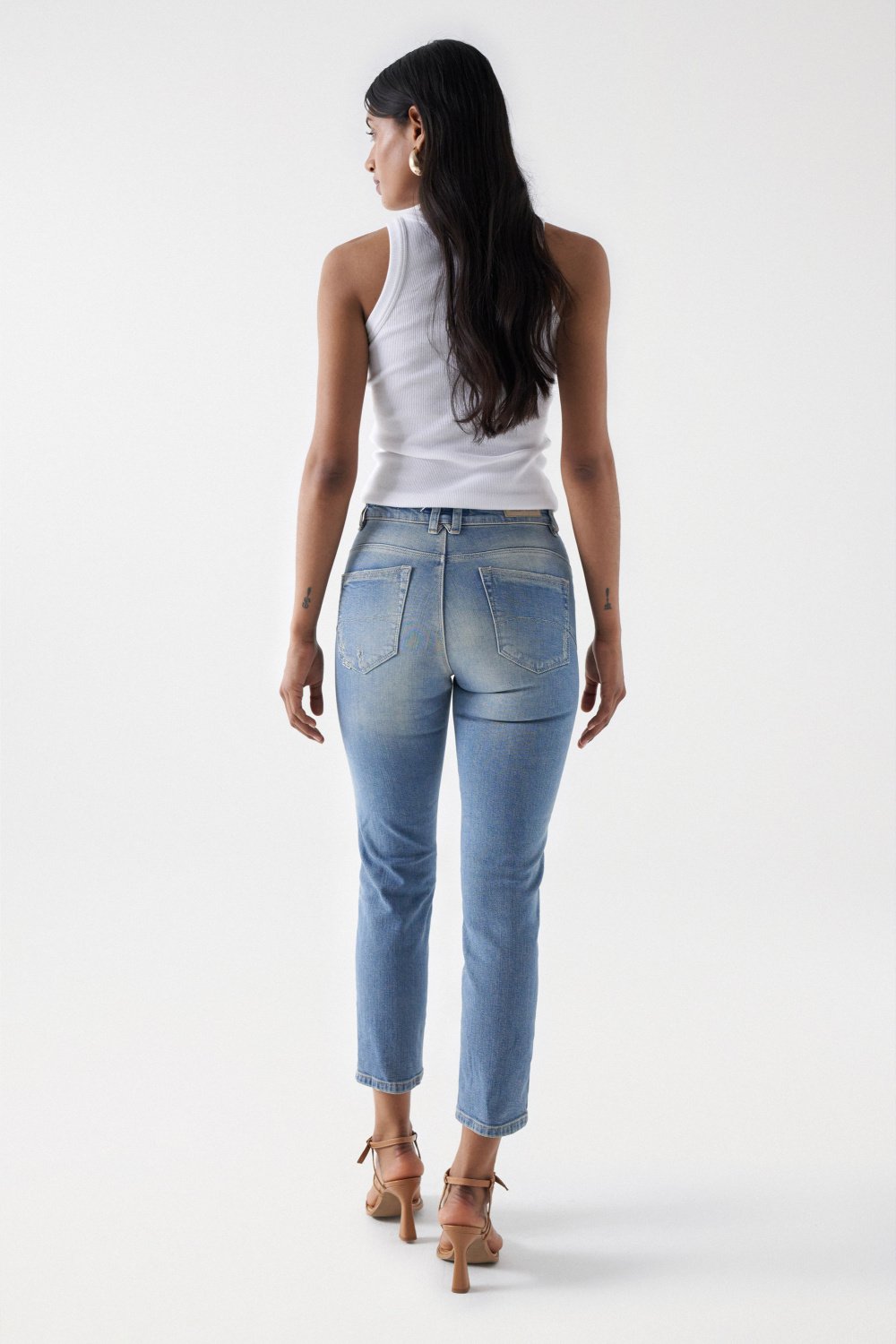 Faith Cropped Slim in Medium Light Jeans Salsa Jeans   