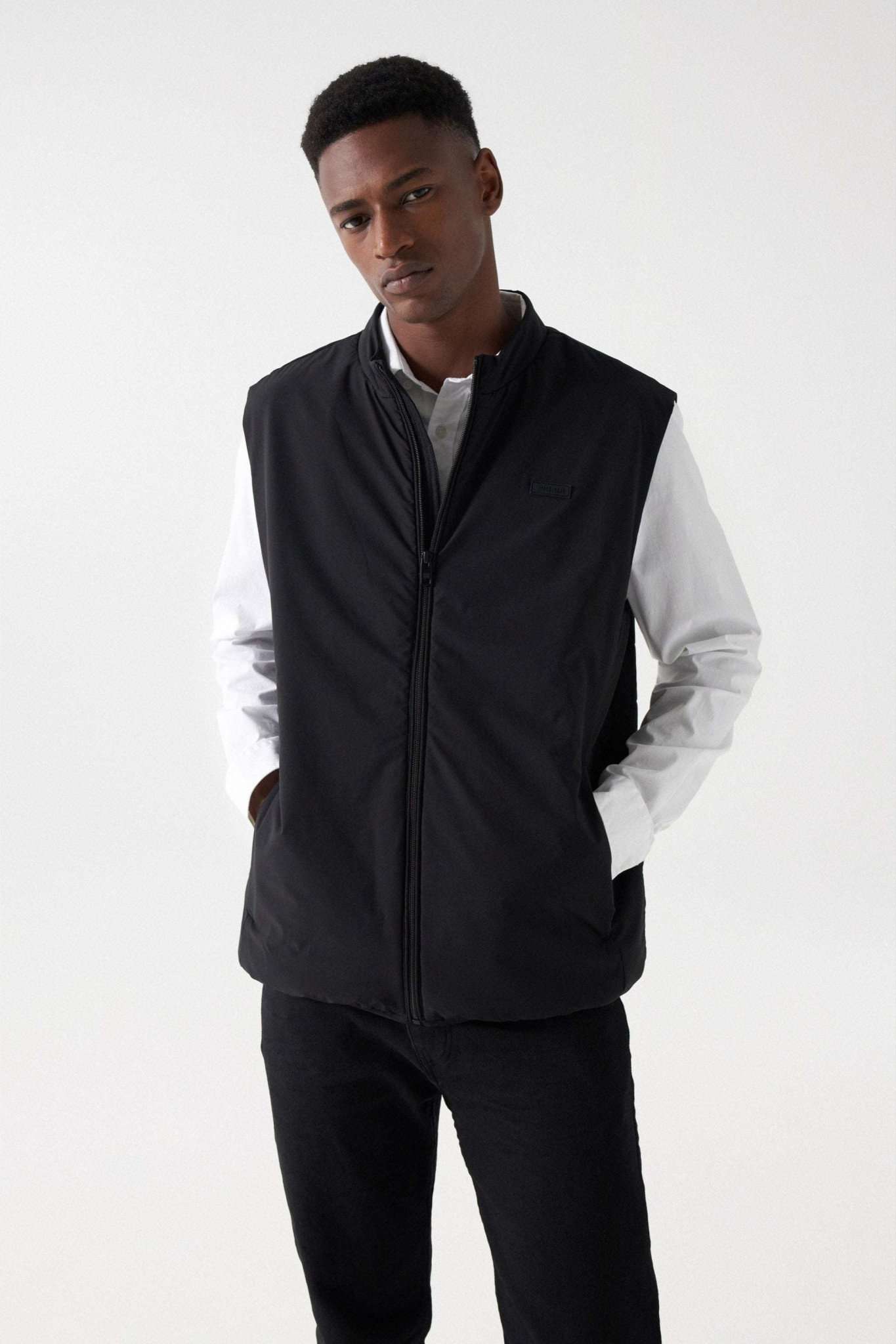 Padded Gilet in Black Jackets Salsa Jeans   