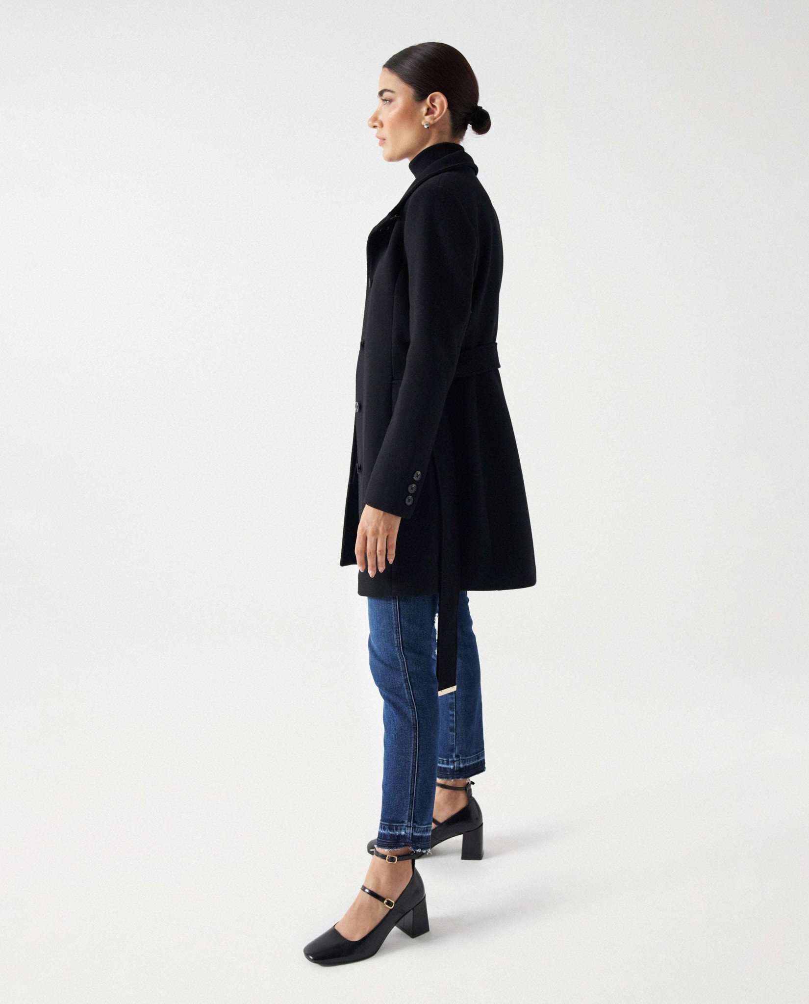 The Reimagined Wool Coat in Black Jackets Salsa Jeans   