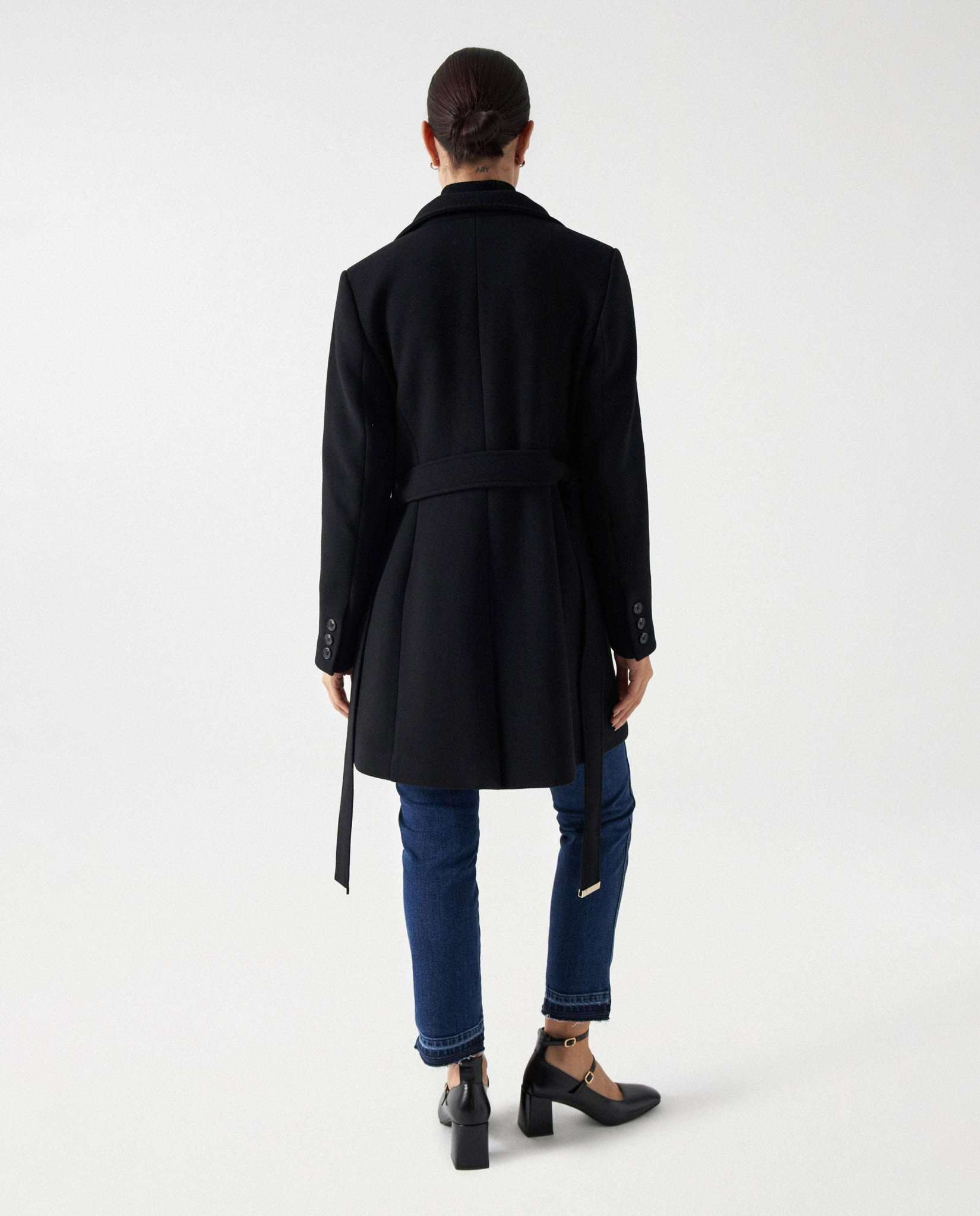 The Reimagined Wool Coat in Black Jackets Salsa Jeans   