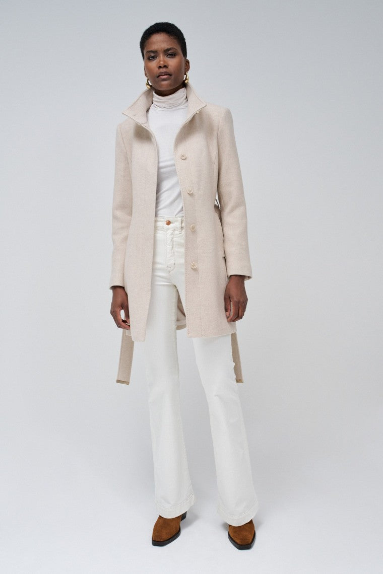 The Reimagined Wool Coat in Medium Beige V4 Jackets Salsa Jeans   