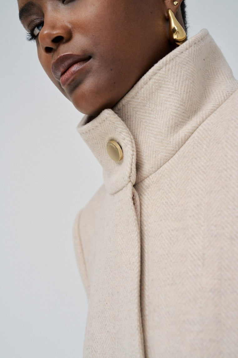 The Reimagined Wool Coat in Medium Beige V4 Jackets Salsa Jeans   