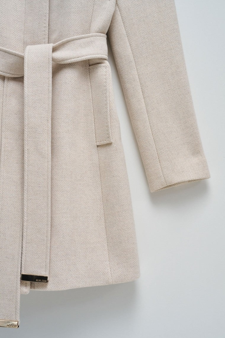 The Reimagined Wool Coat in Medium Beige V4 Jackets Salsa Jeans   