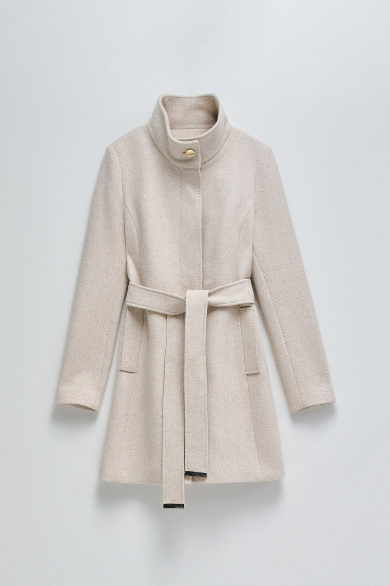 The Reimagined Wool Coat in Medium Beige V4 Jackets Salsa Jeans   