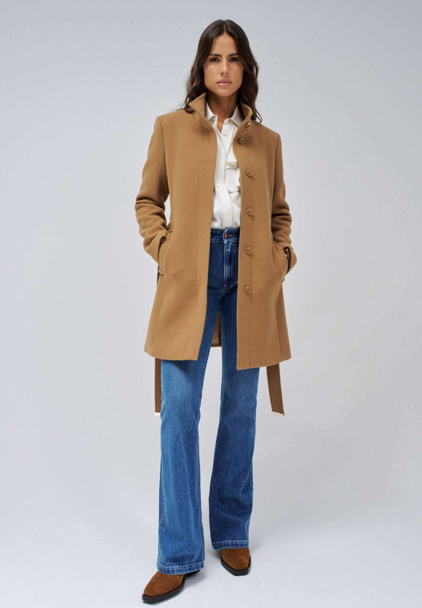 The Reimagined Wool Coat in Dark Beige Jackets Salsa Jeans