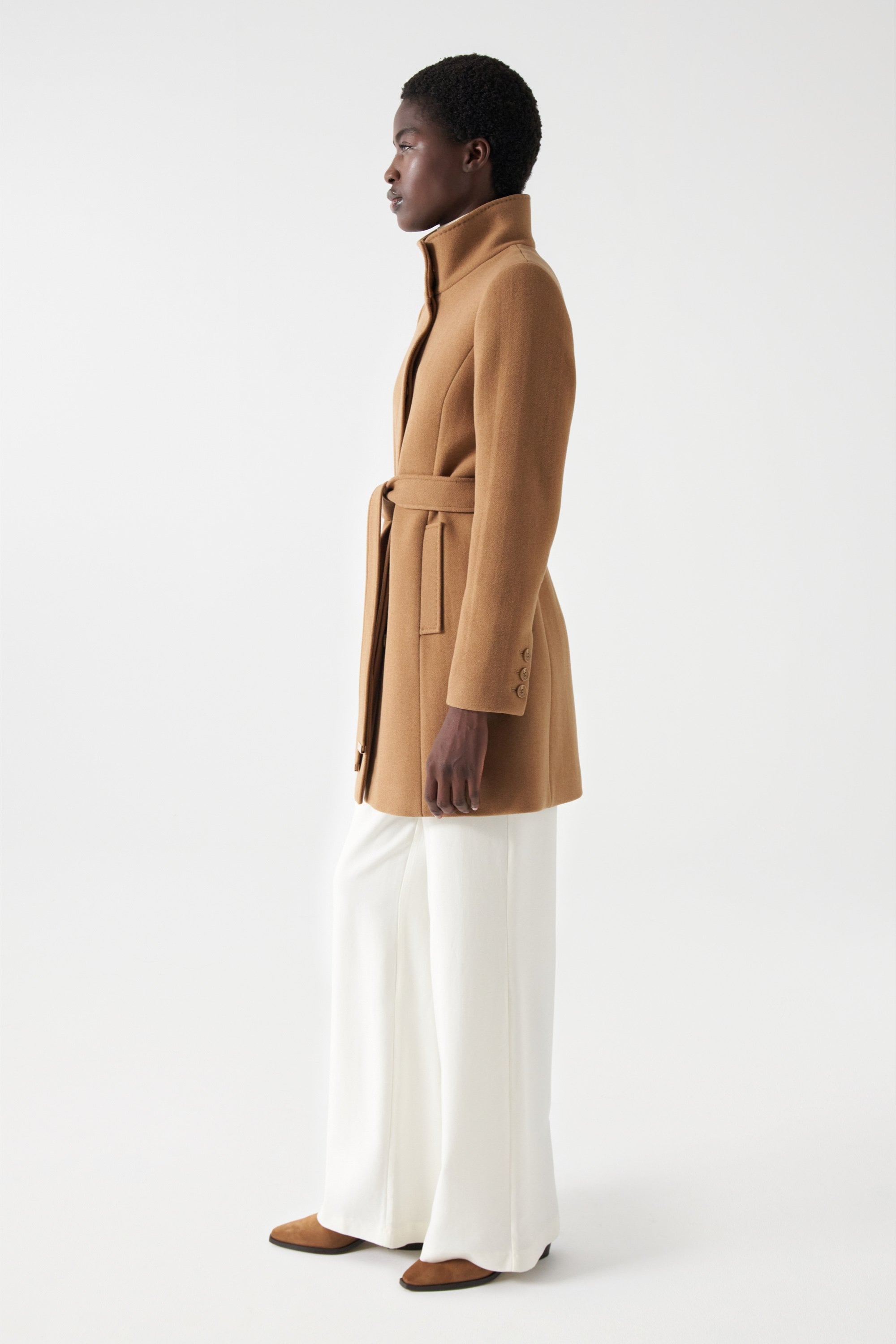 The Reimagined Wool Coat in Dark Beige Jackets Salsa Jeans   