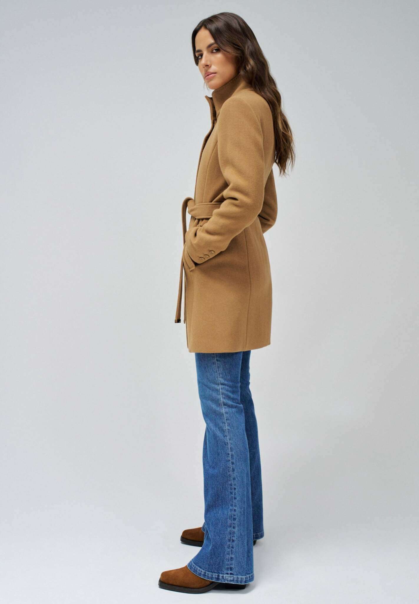 The Reimagined Wool Coat in Dark Beige Jackets Salsa Jeans