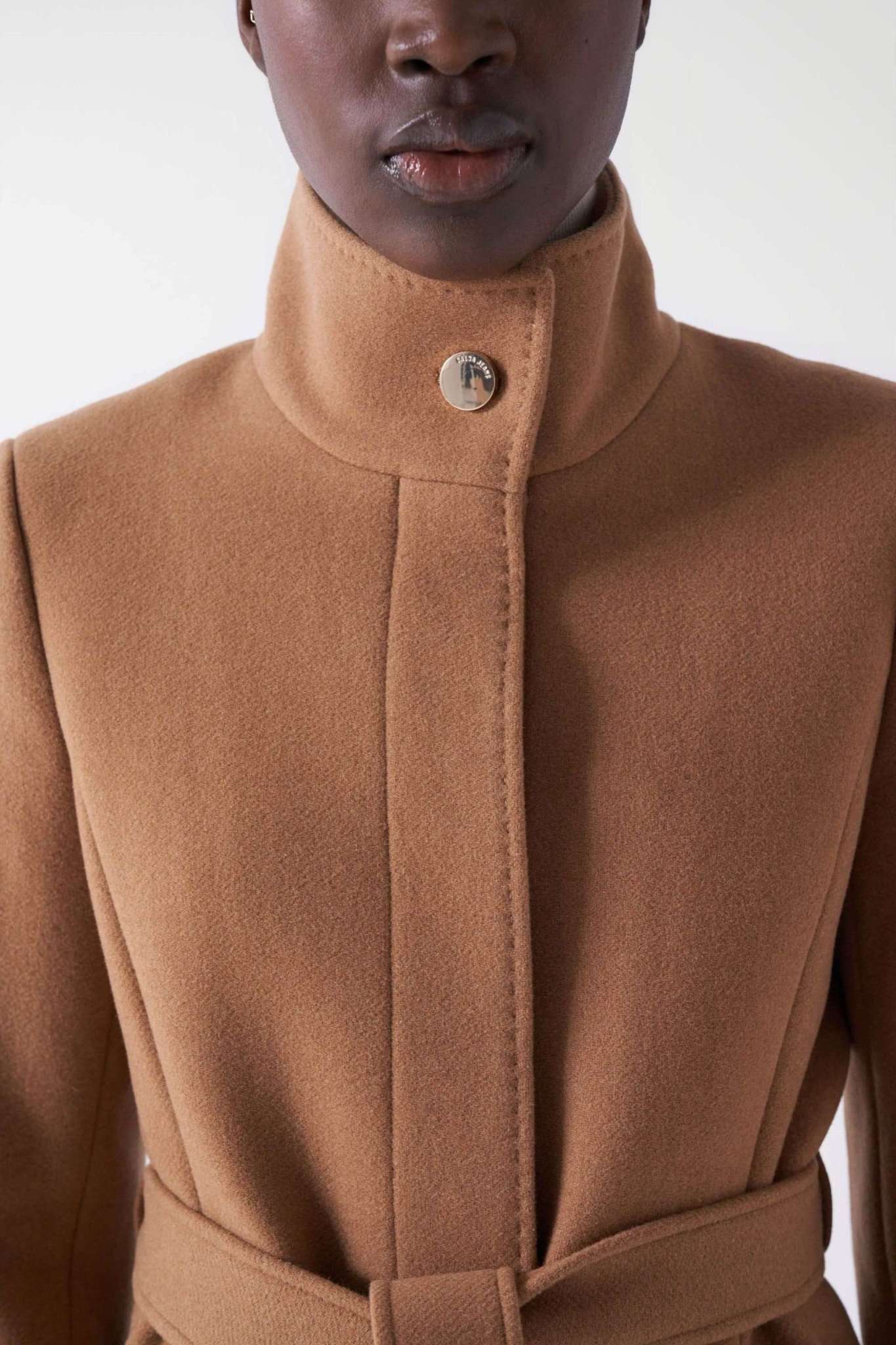 The Reimagined Wool Coat in Dark Beige Jackets Salsa Jeans   