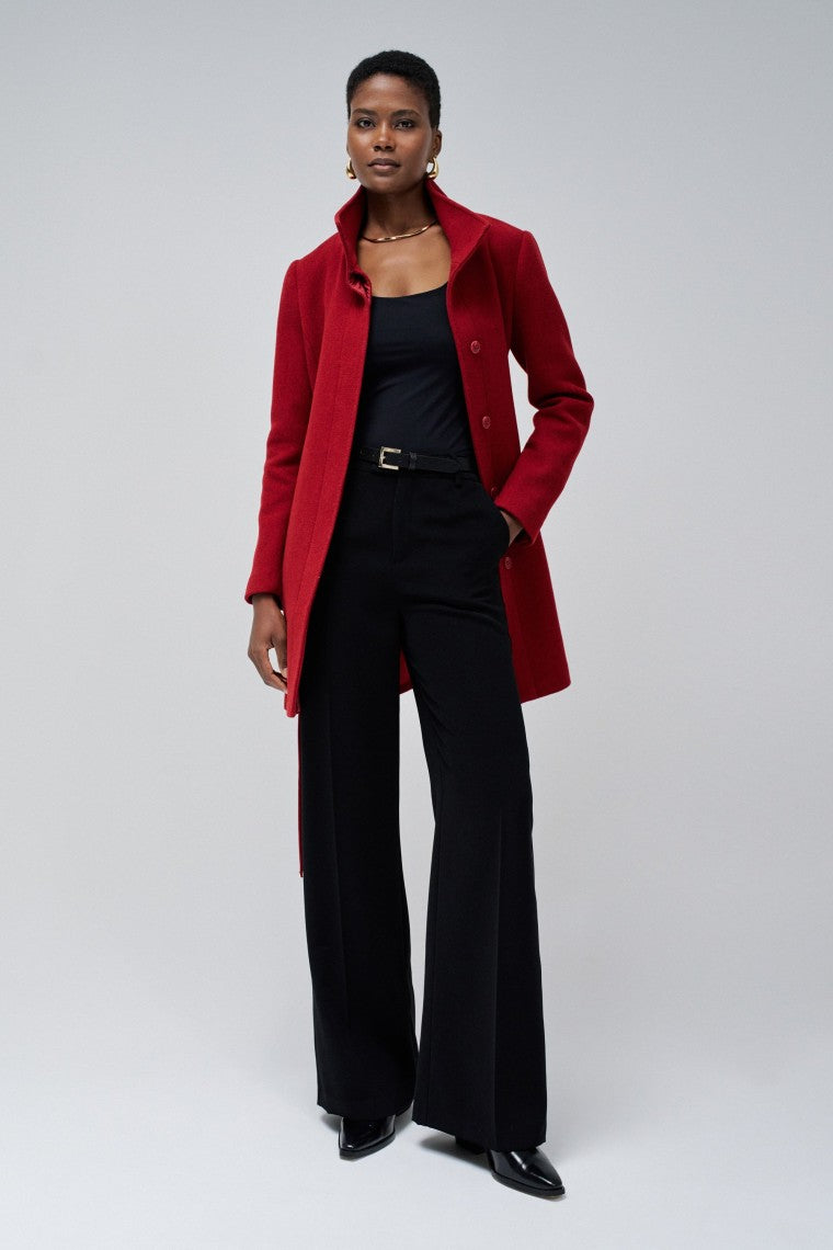 The Reimagined Wool Coat in Dark Red V1 Jackets Salsa Jeans   