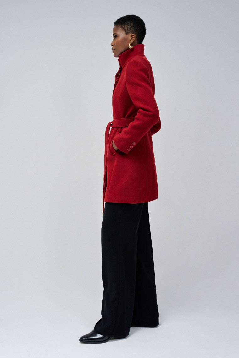 The Reimagined Wool Coat in Dark Red V1 Jackets Salsa Jeans   