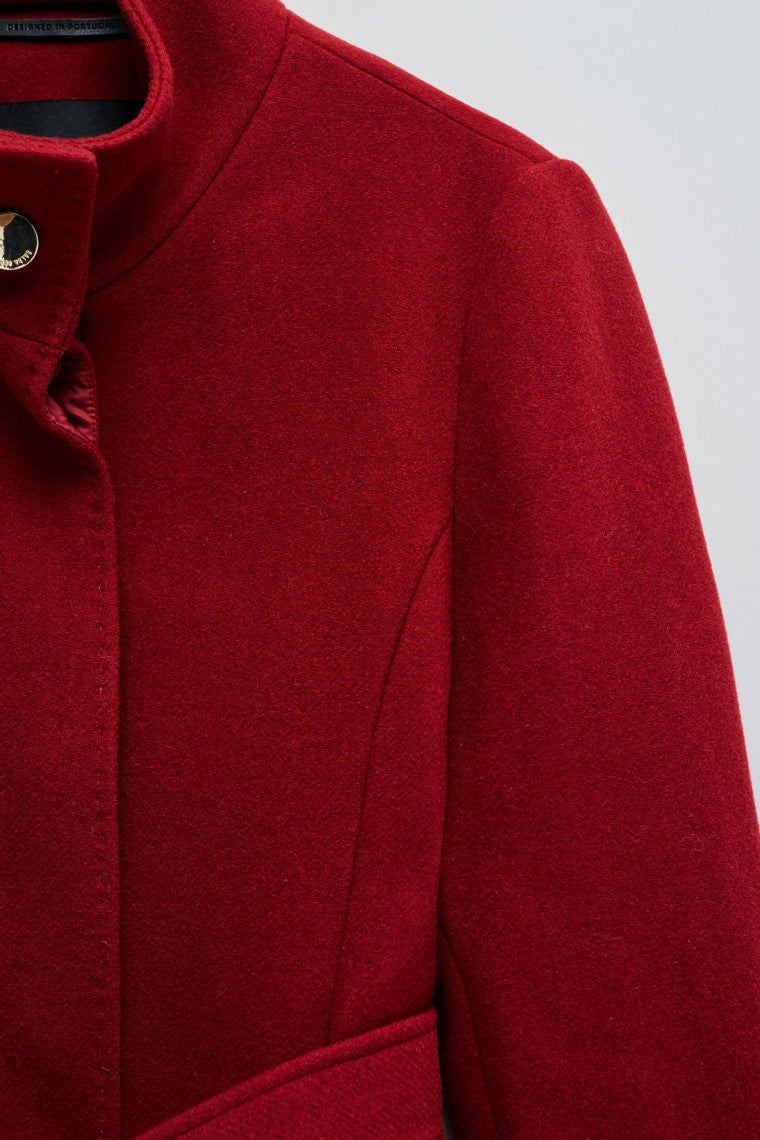 The Reimagined Wool Coat in Dark Red V1 Jackets Salsa Jeans   