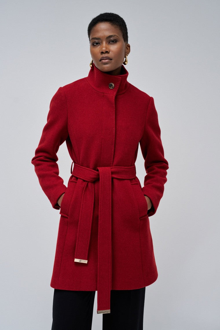 Dark red coat hotsell