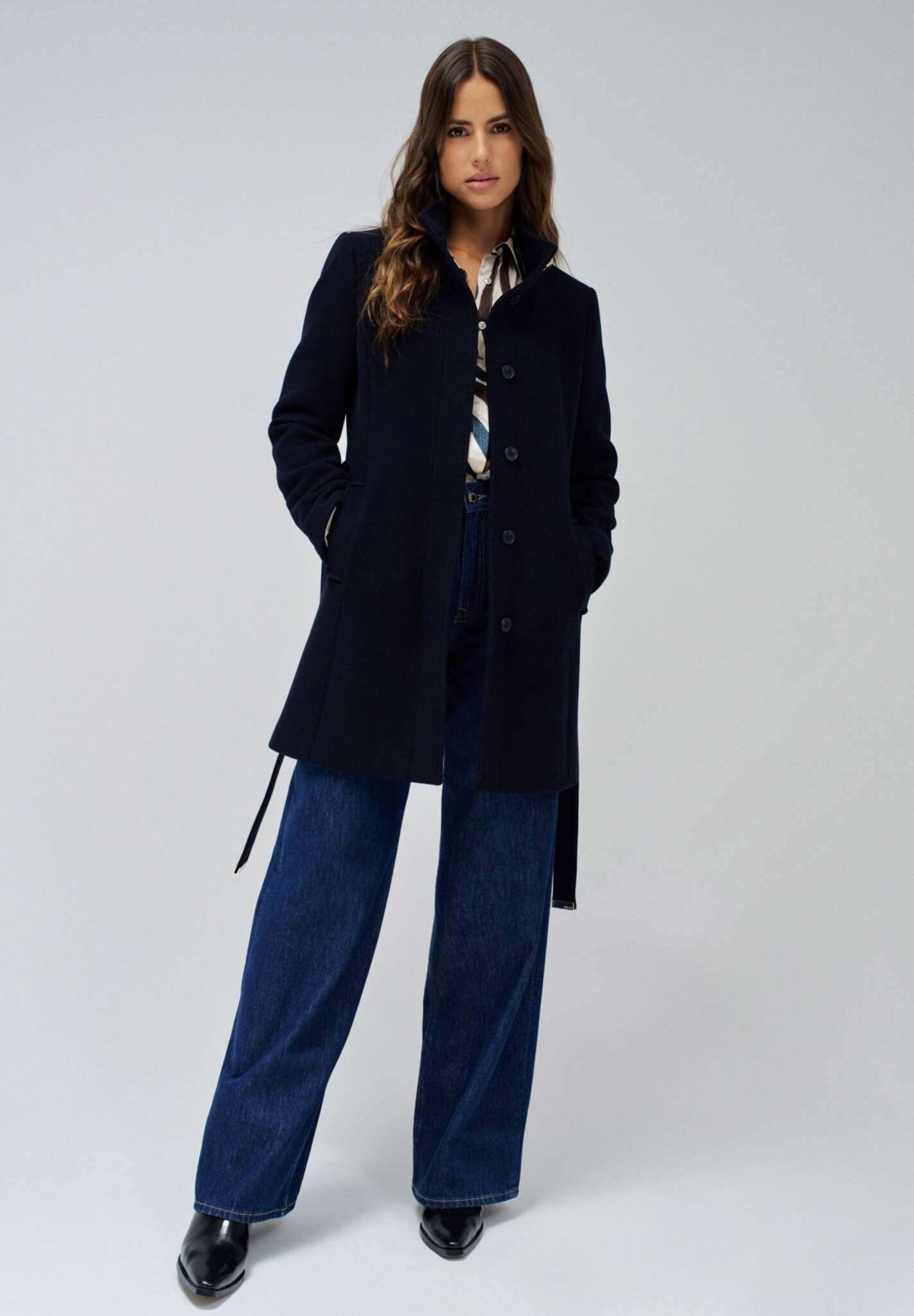 The Reimagined Wool Coat in Dark Blue Jackets Salsa Jeans