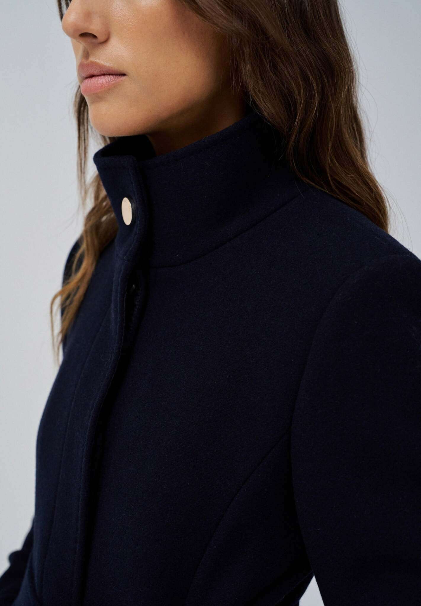 The Reimagined Wool Coat in Dark Blue Jackets Salsa Jeans