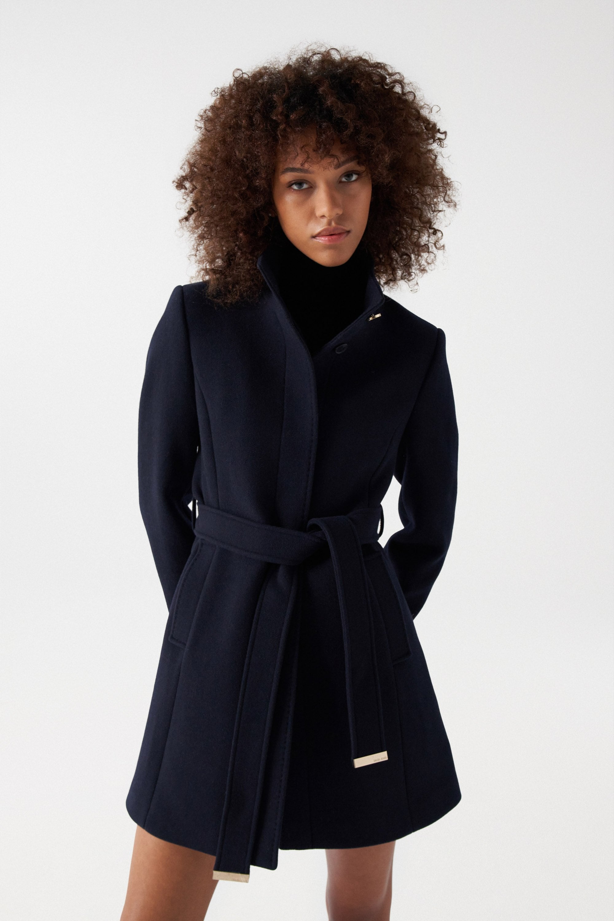 The Reimagined Wool Coat in Dark Blue Jackets Salsa Jeans   