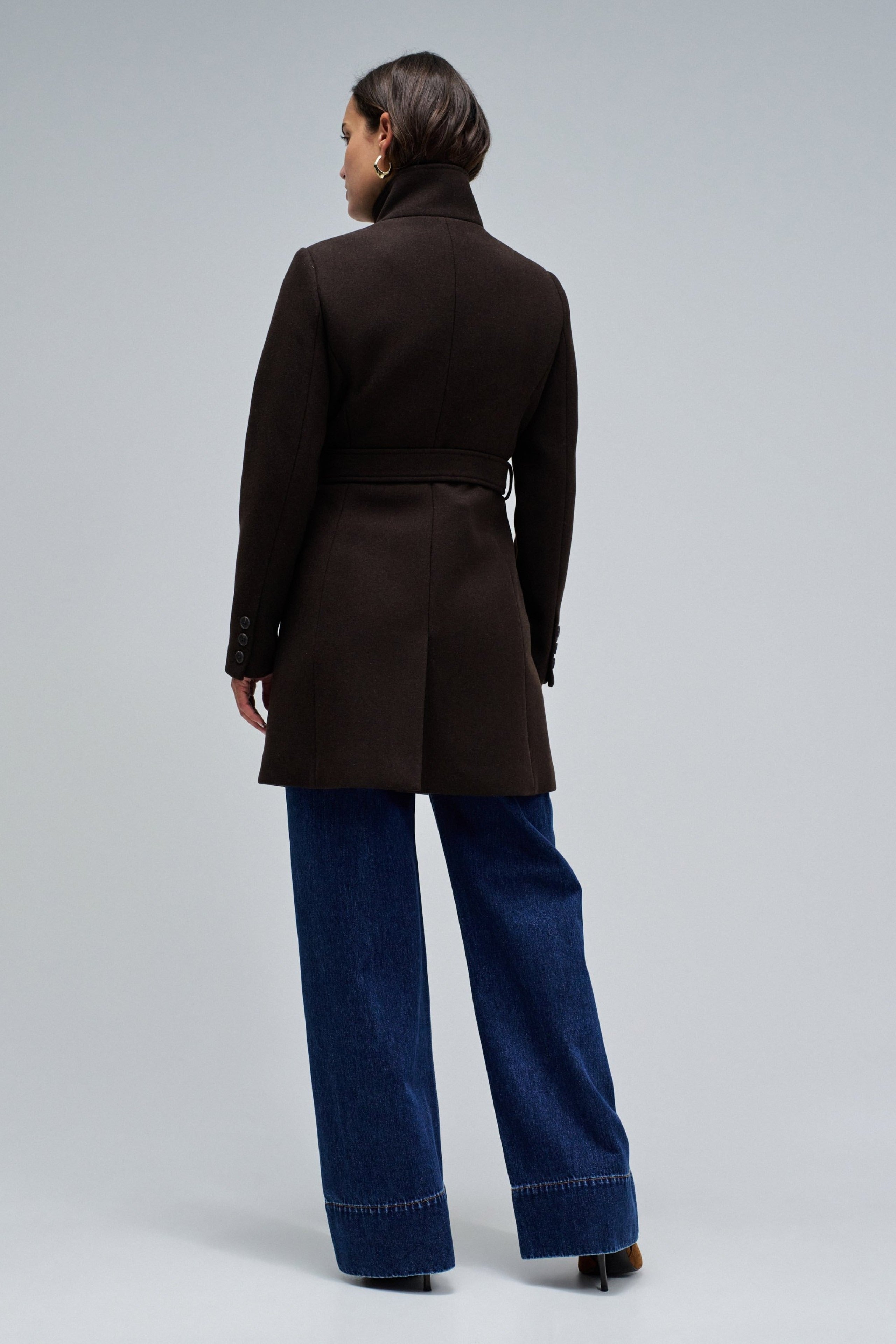 The Reimagined Wool Coat in Dark Brown Jackets Salsa Jeans