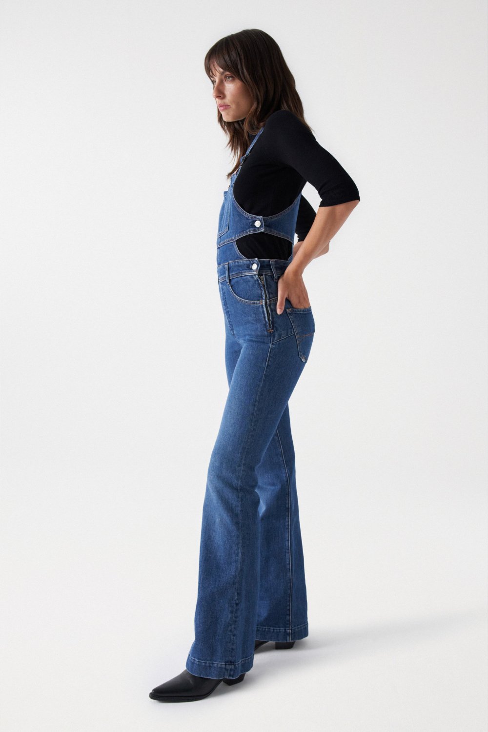 Overall Glamour Flare in Medium Wash Overall Salsa Jeans   